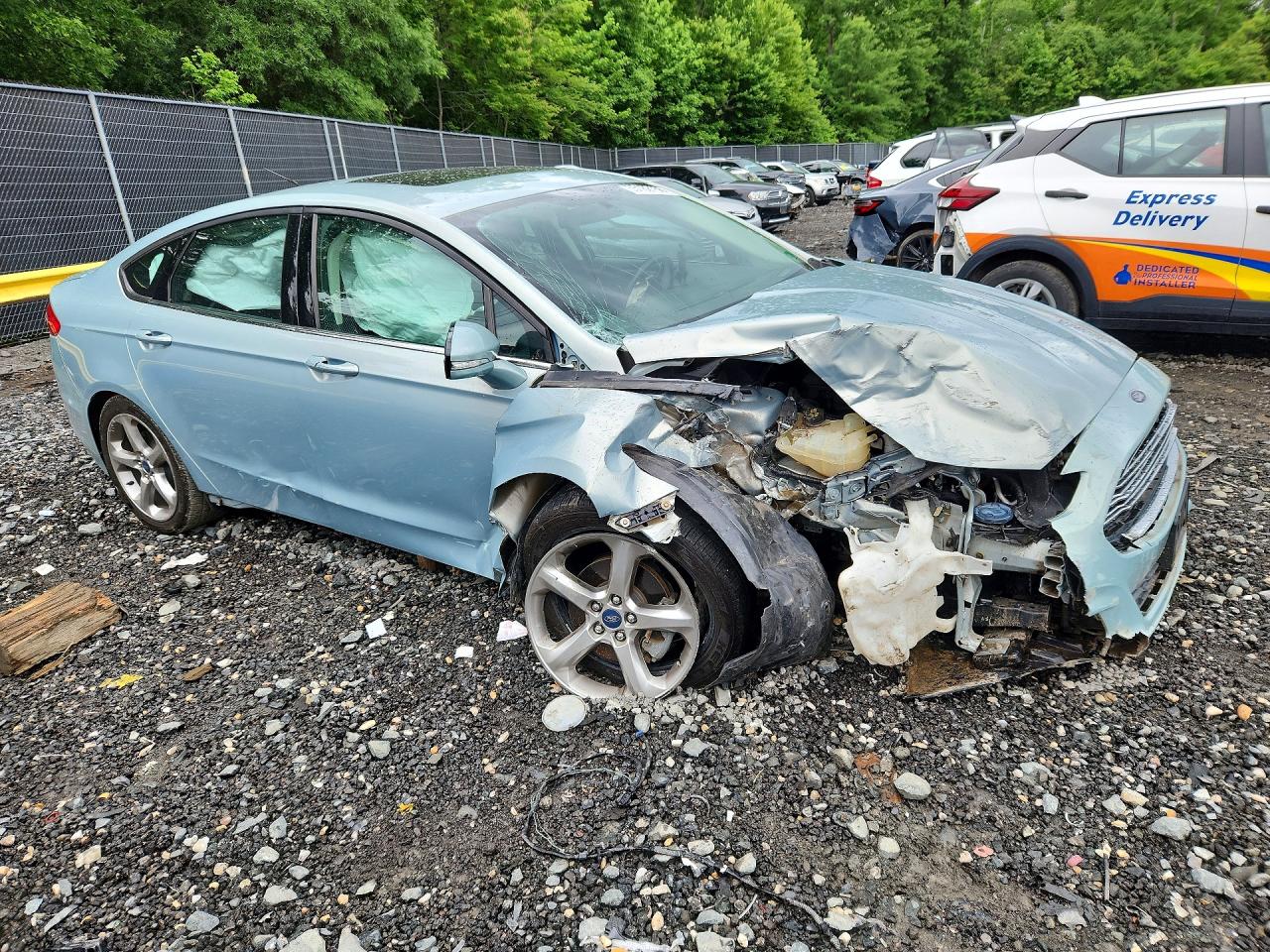 2013 Ford Fusion Se Hybrid Turquoise vin: 3FA6P0LU0DR100454
