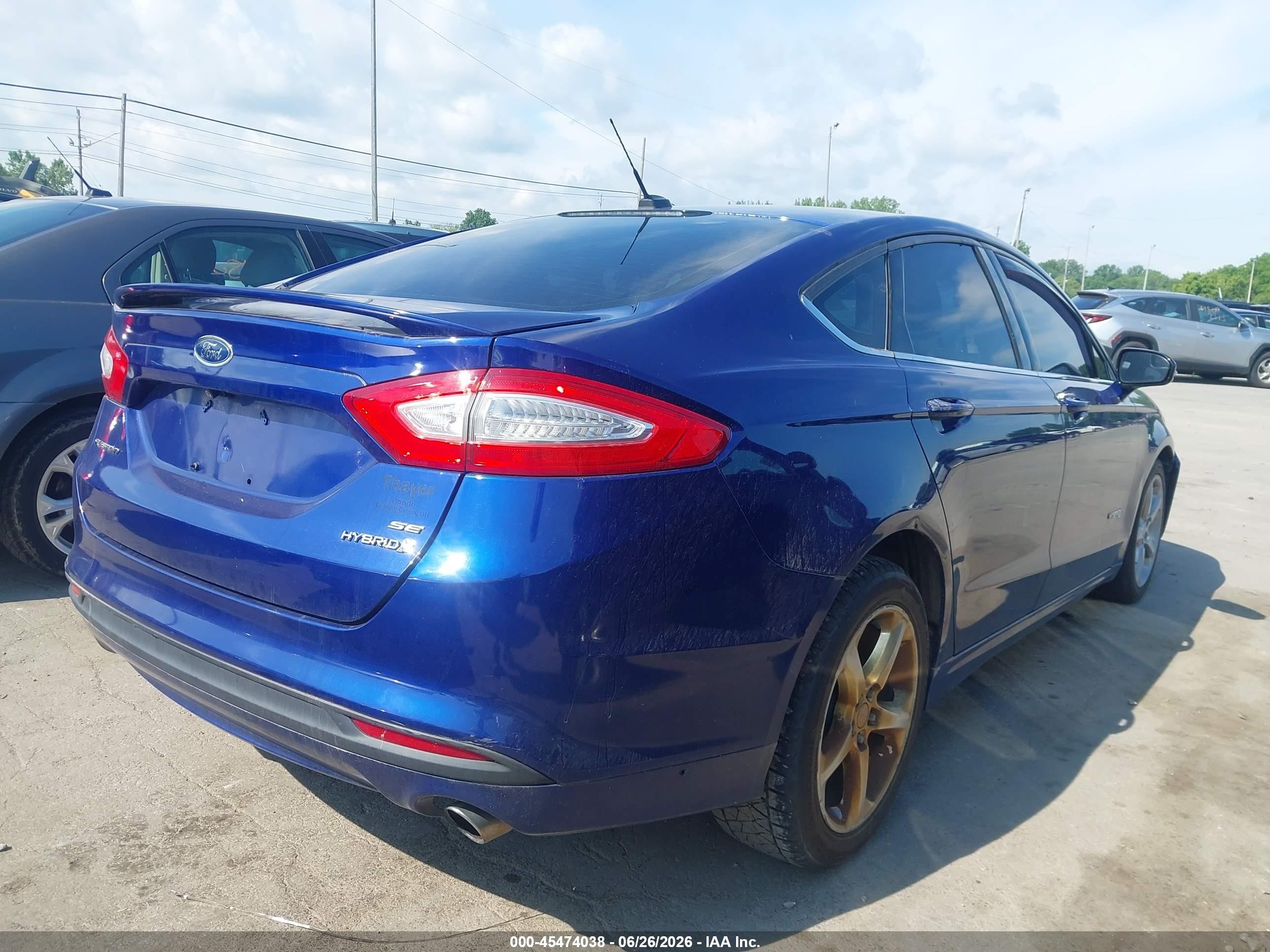 2013 Ford Fusion Hybrid Se Синий vin: 3FA6P0LU0DR128836