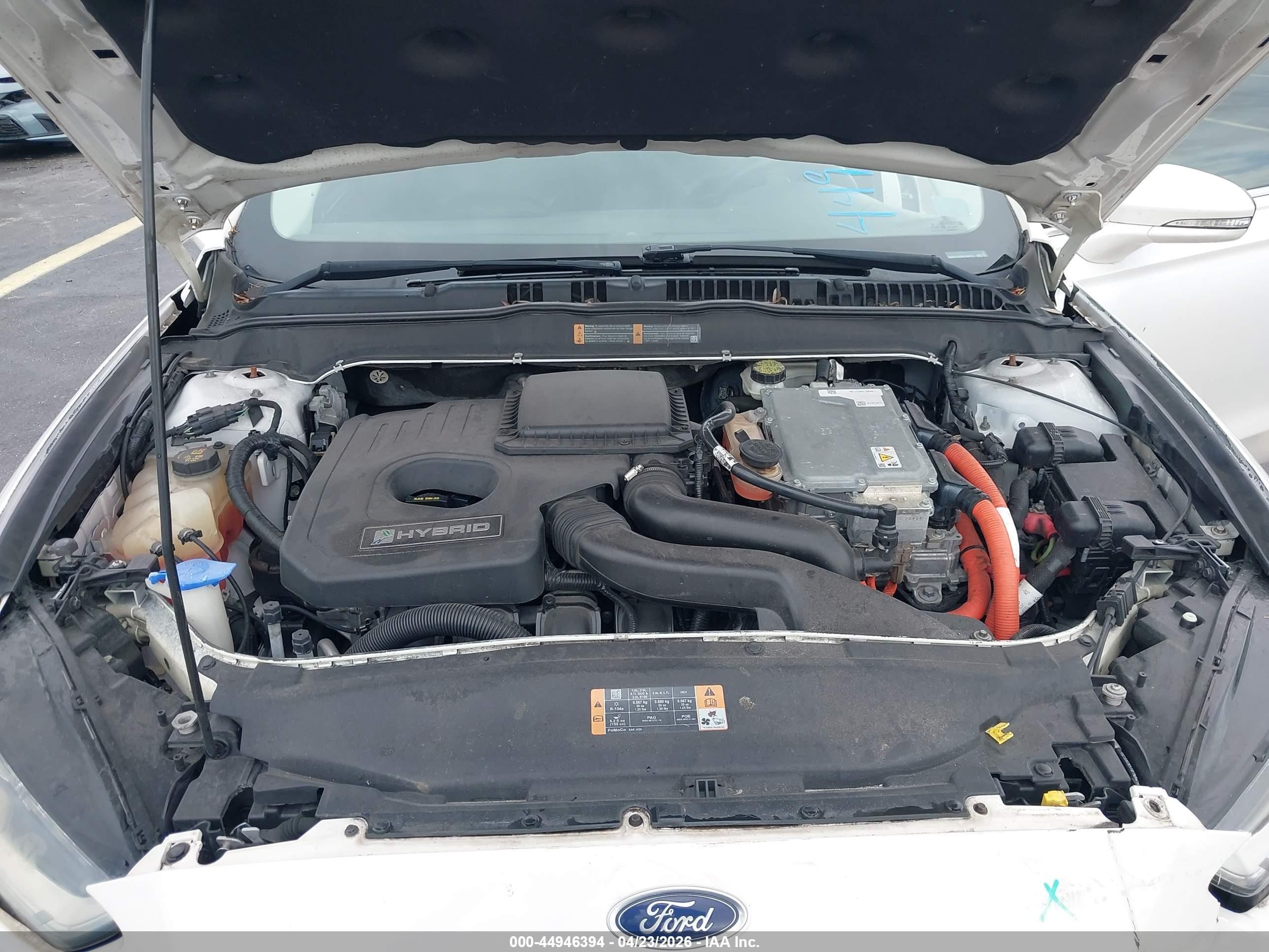 2013 Ford Fusion Hybrid Se White vin: 3FA6P0LU0DR138315