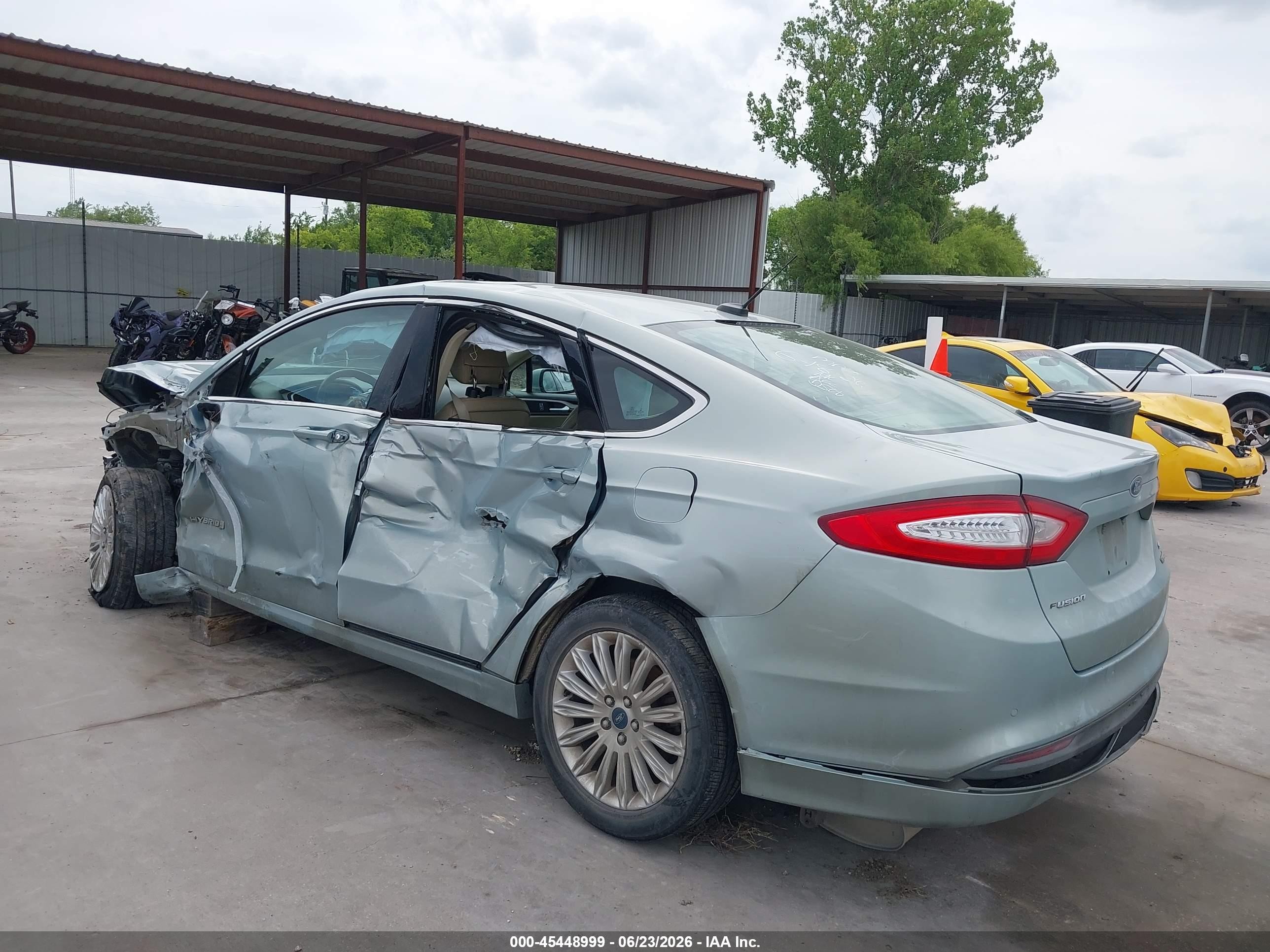 2013 Ford Fusion Hybrid Se Green vin: 3FA6P0LU0DR163134