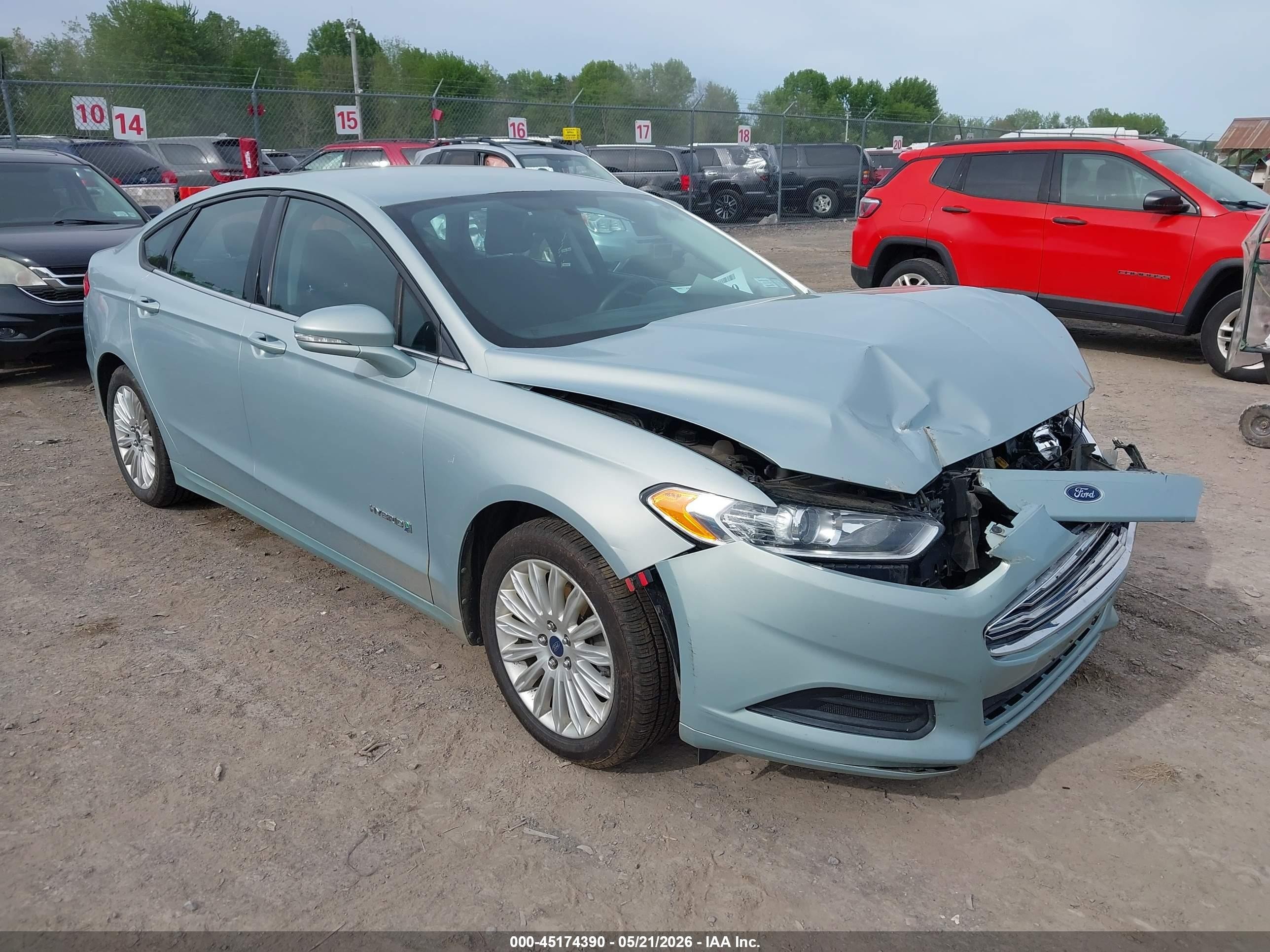 2013 Ford Fusion Hybrid Se Light Blue vin: 3FA6P0LU0DR181990