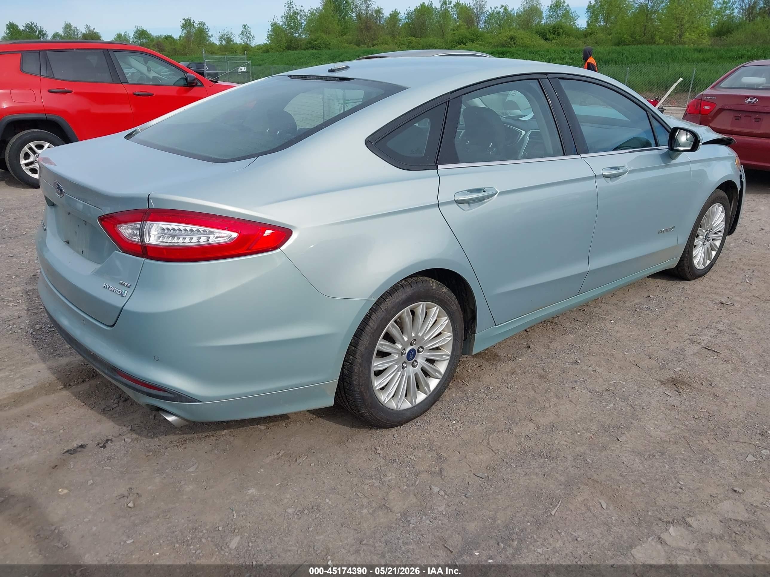 2013 Ford Fusion Hybrid Se Light Blue vin: 3FA6P0LU0DR181990