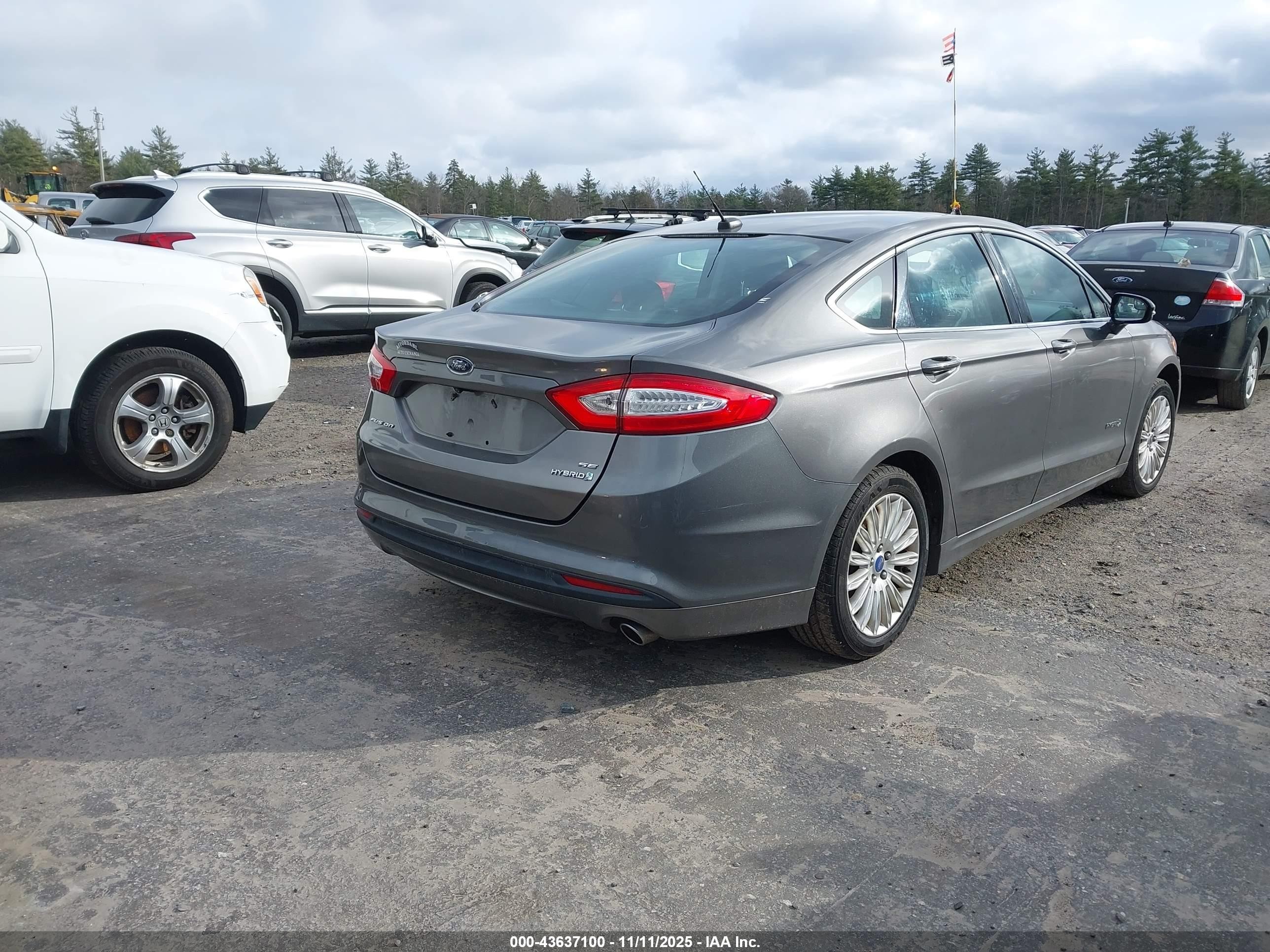 2013 Ford Fusion Hybrid Se Gray vin: 3FA6P0LU0DR205835