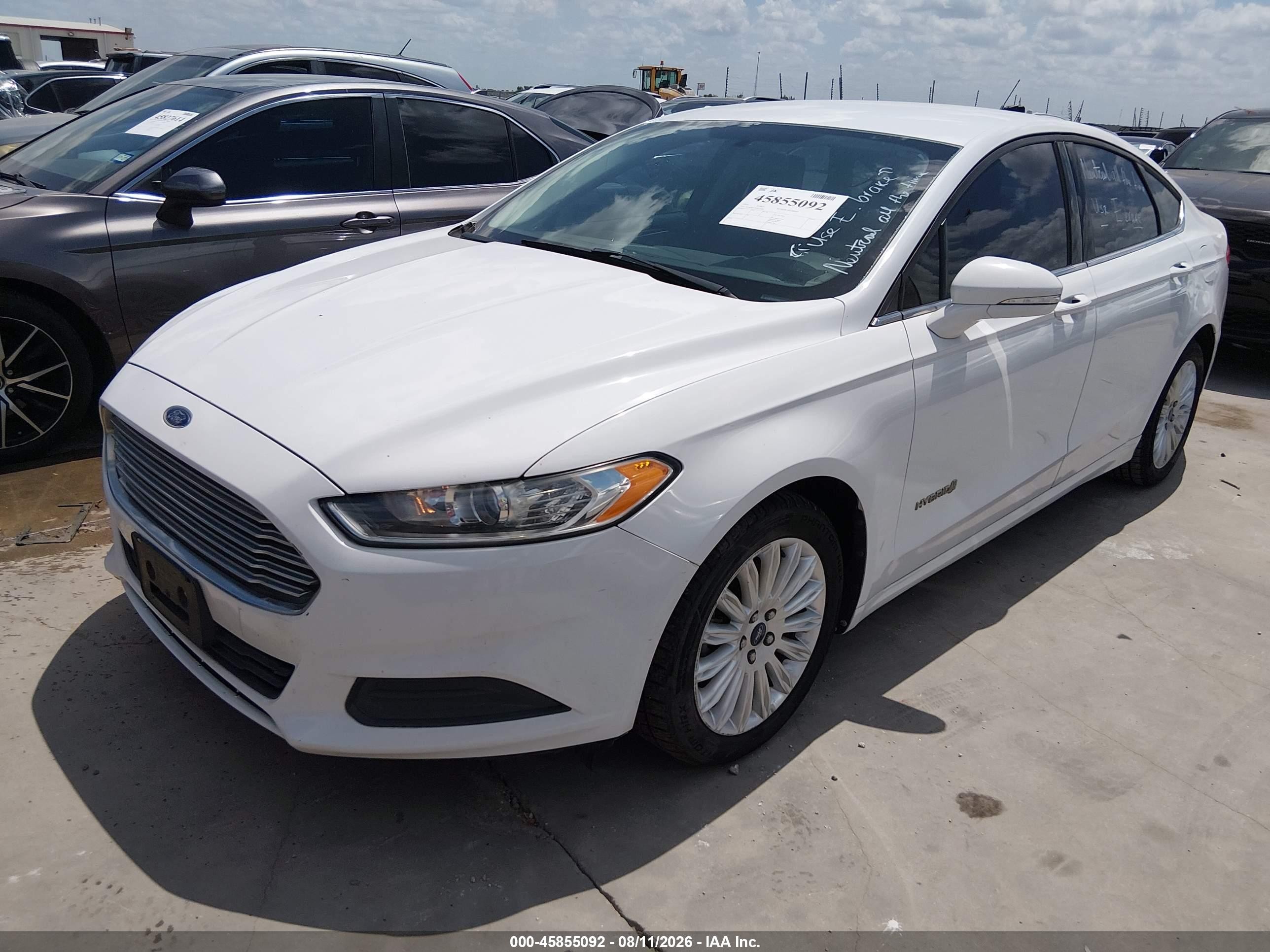 2014 Ford Fusion Hybrid Se White vin: 3FA6P0LU0ER114484