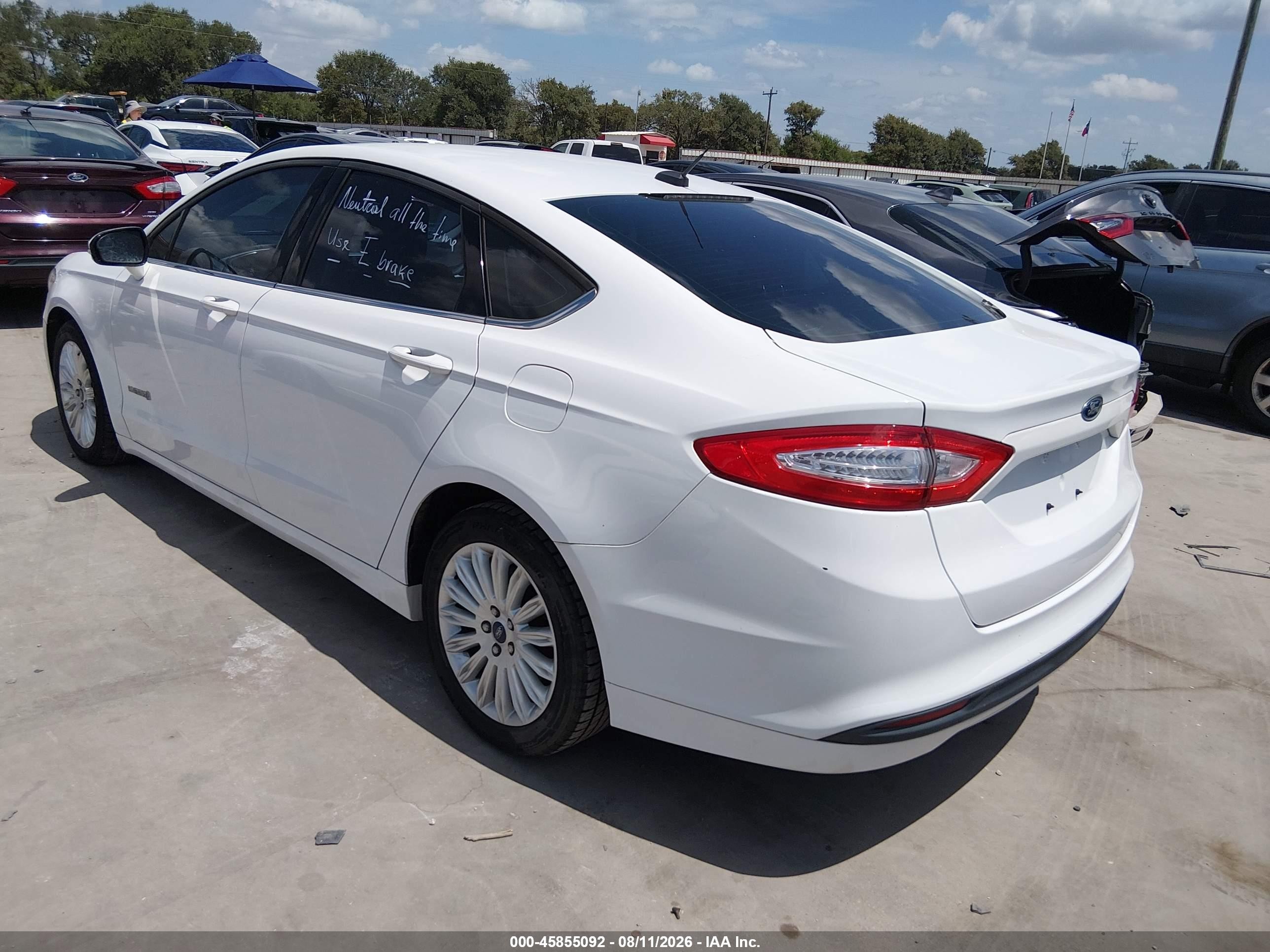 2014 Ford Fusion Hybrid Se White vin: 3FA6P0LU0ER114484