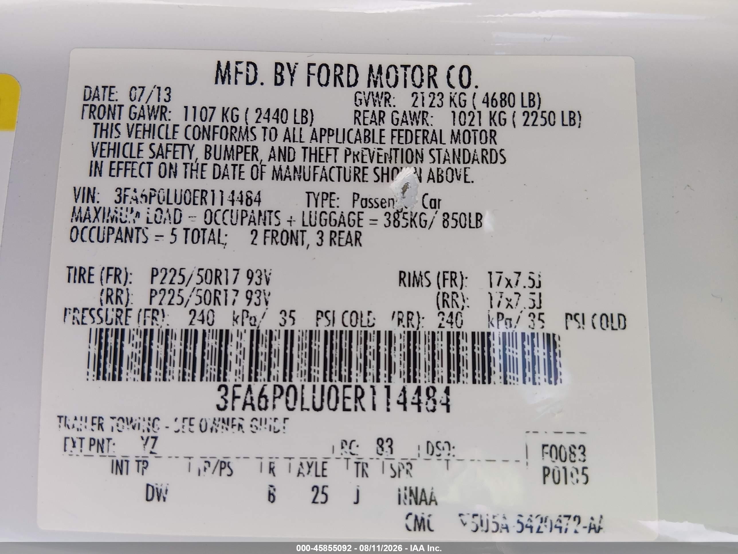 2014 Ford Fusion Hybrid Se White vin: 3FA6P0LU0ER114484