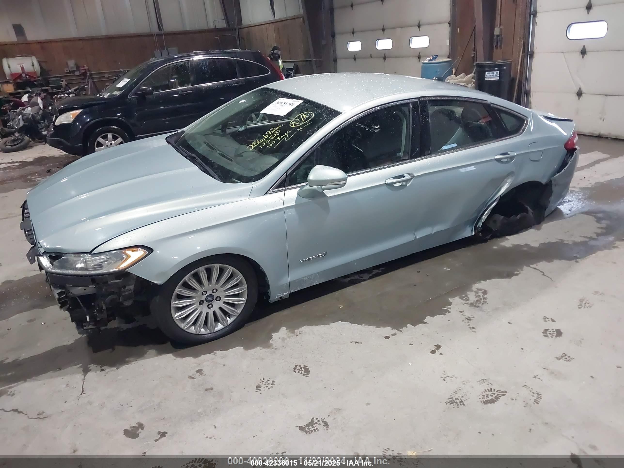 2014 Ford Fusion Hybrid Se Light Blue vin: 3FA6P0LU0ER147808