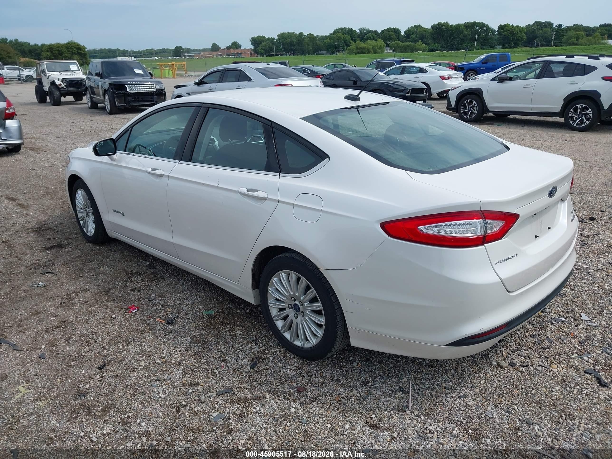 2014 Ford Fusion Hybrid Se White vin: 3FA6P0LU0ER312837