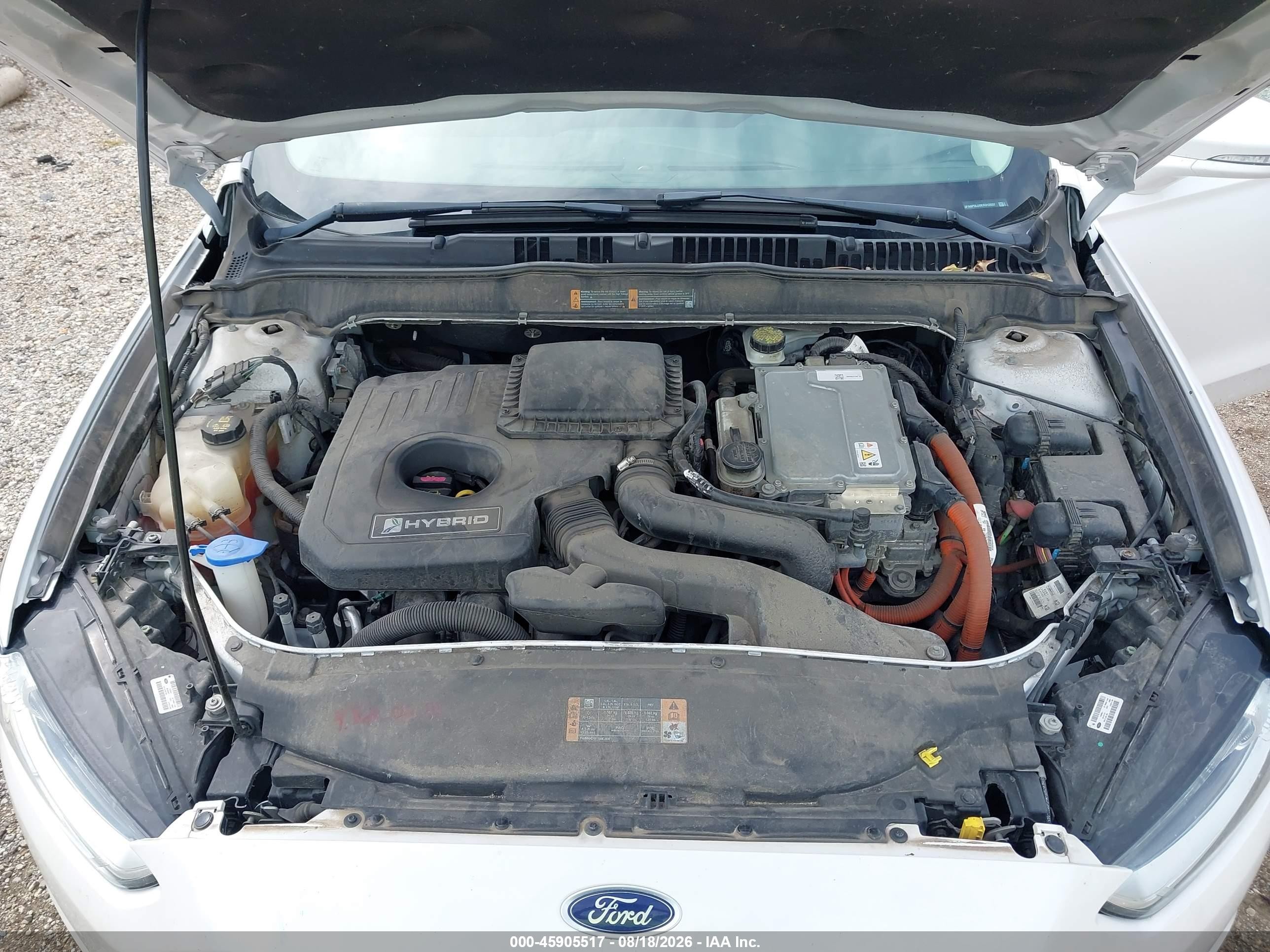 2014 Ford Fusion Hybrid Se White vin: 3FA6P0LU0ER312837