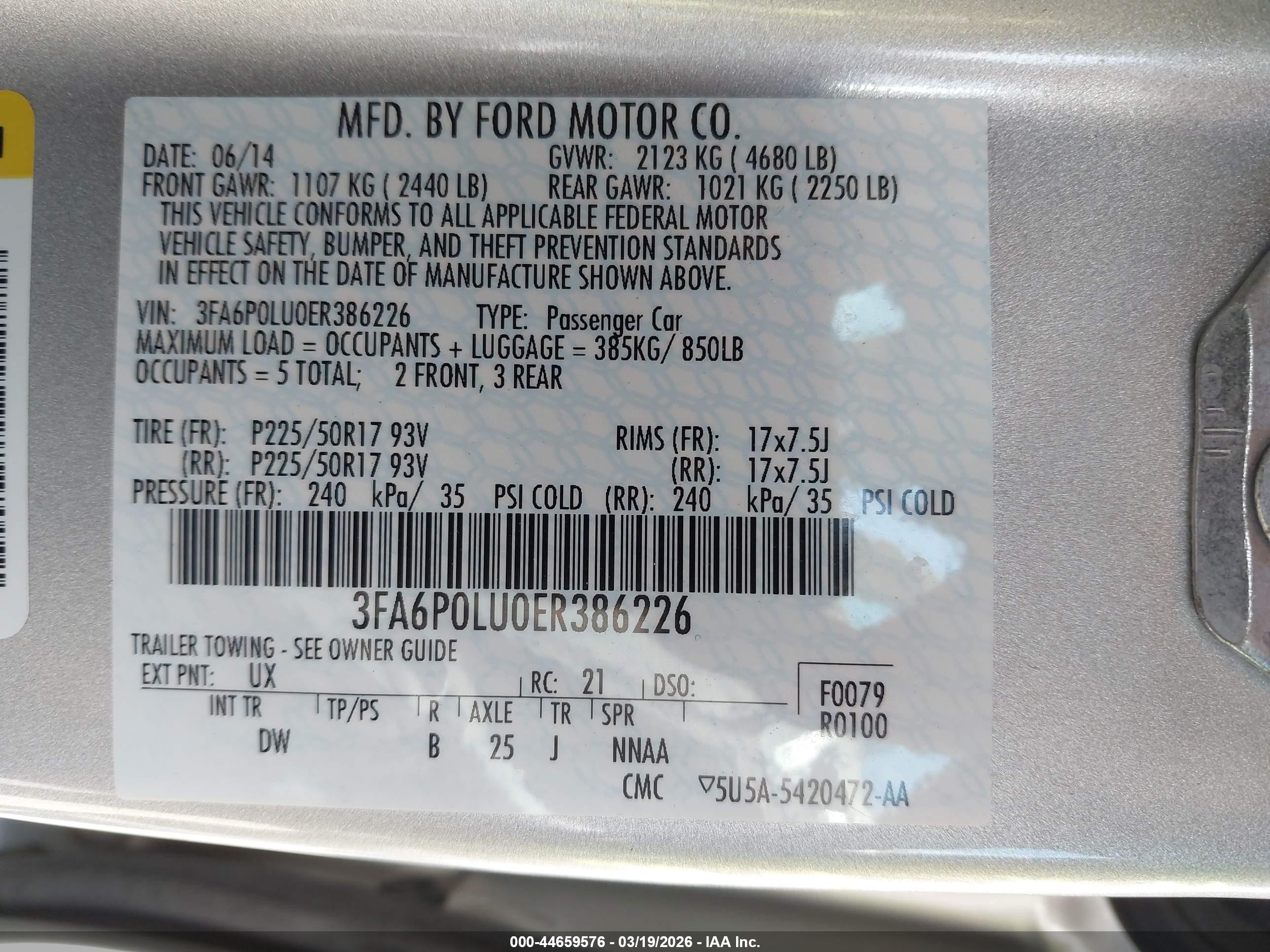 2014 Ford Fusion Hybrid Se Silver vin: 3FA6P0LU0ER386226