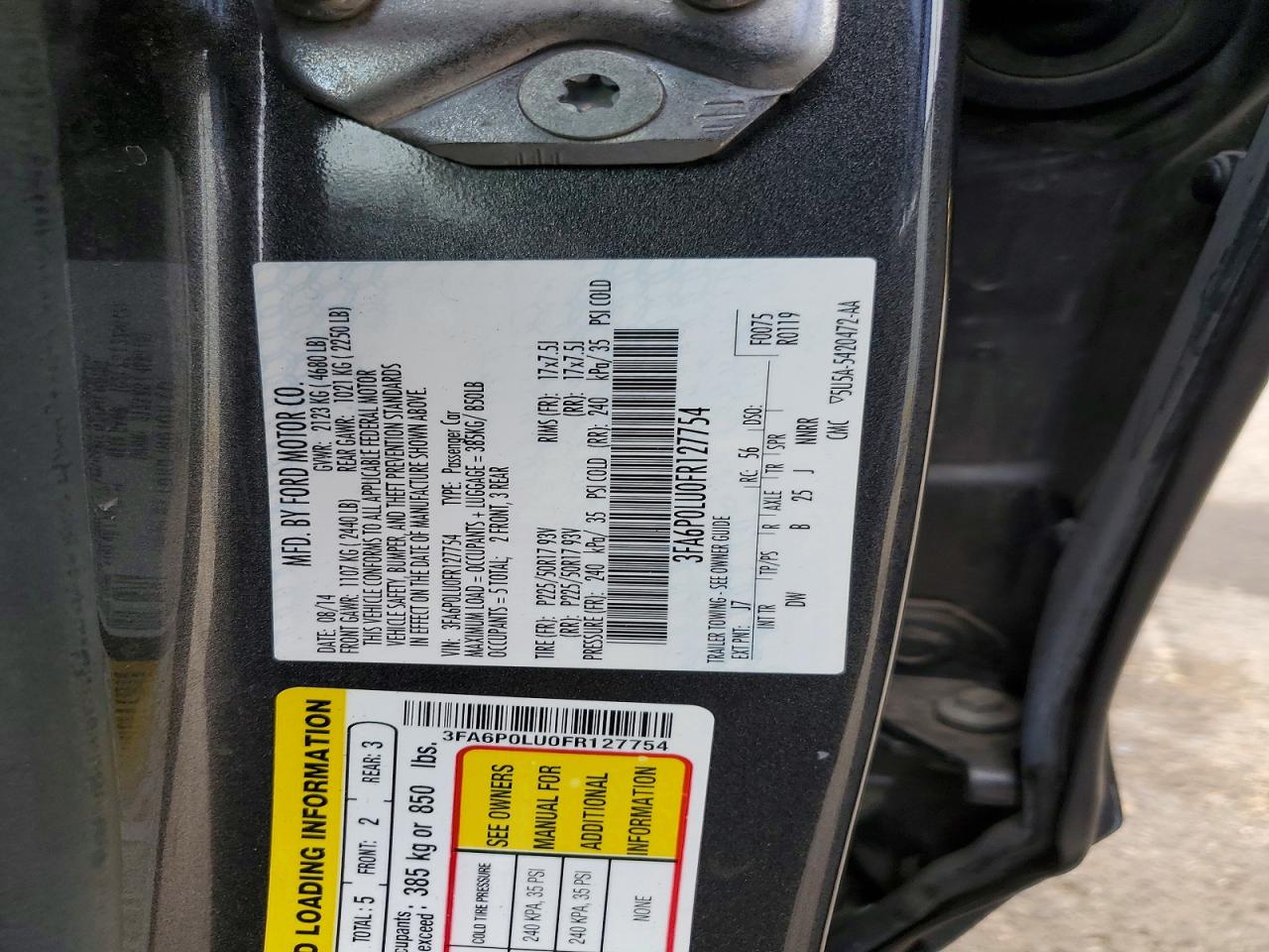 2015 Ford Fusion Se Hybrid Gray vin: 3FA6P0LU0FR127754