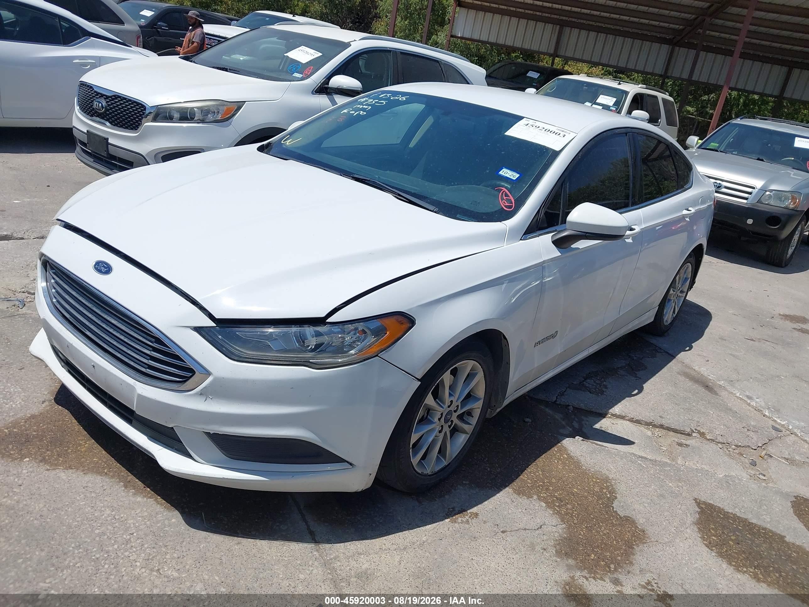 2017 Ford Fusion Hybrid Se White vin: 3FA6P0LU0HR386117