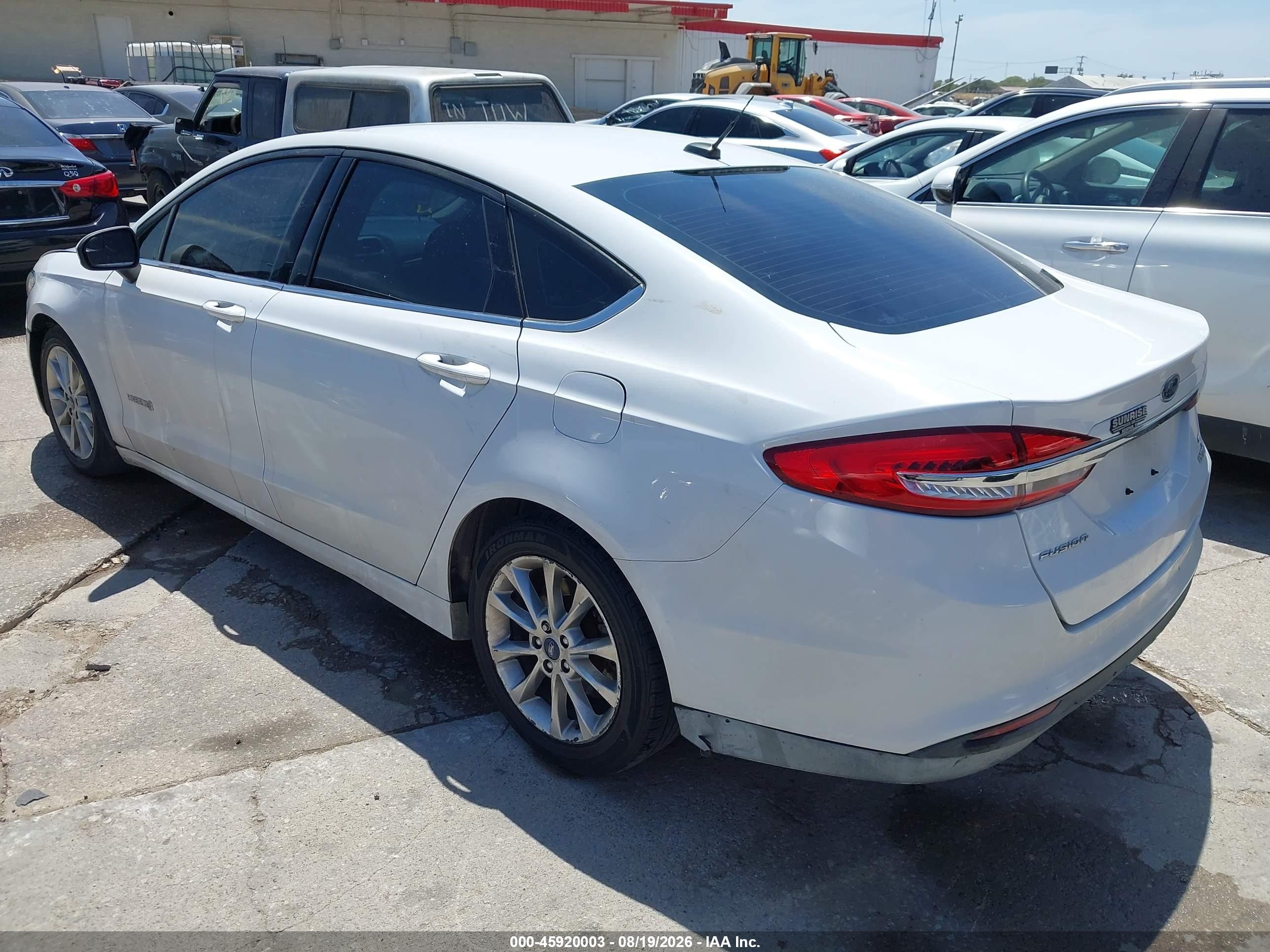 2017 Ford Fusion Hybrid Se White vin: 3FA6P0LU0HR386117