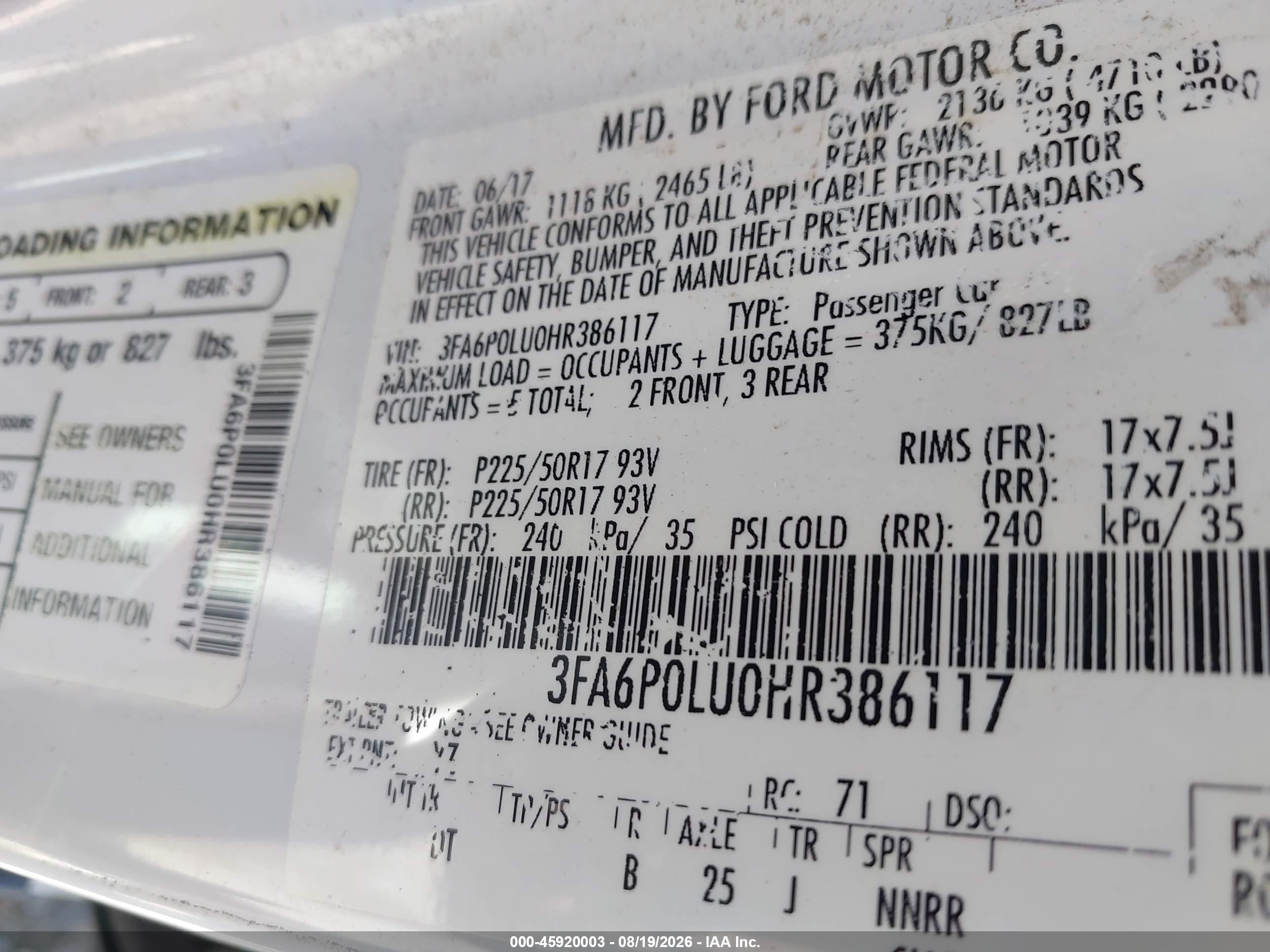 2017 Ford Fusion Hybrid Se White vin: 3FA6P0LU0HR386117