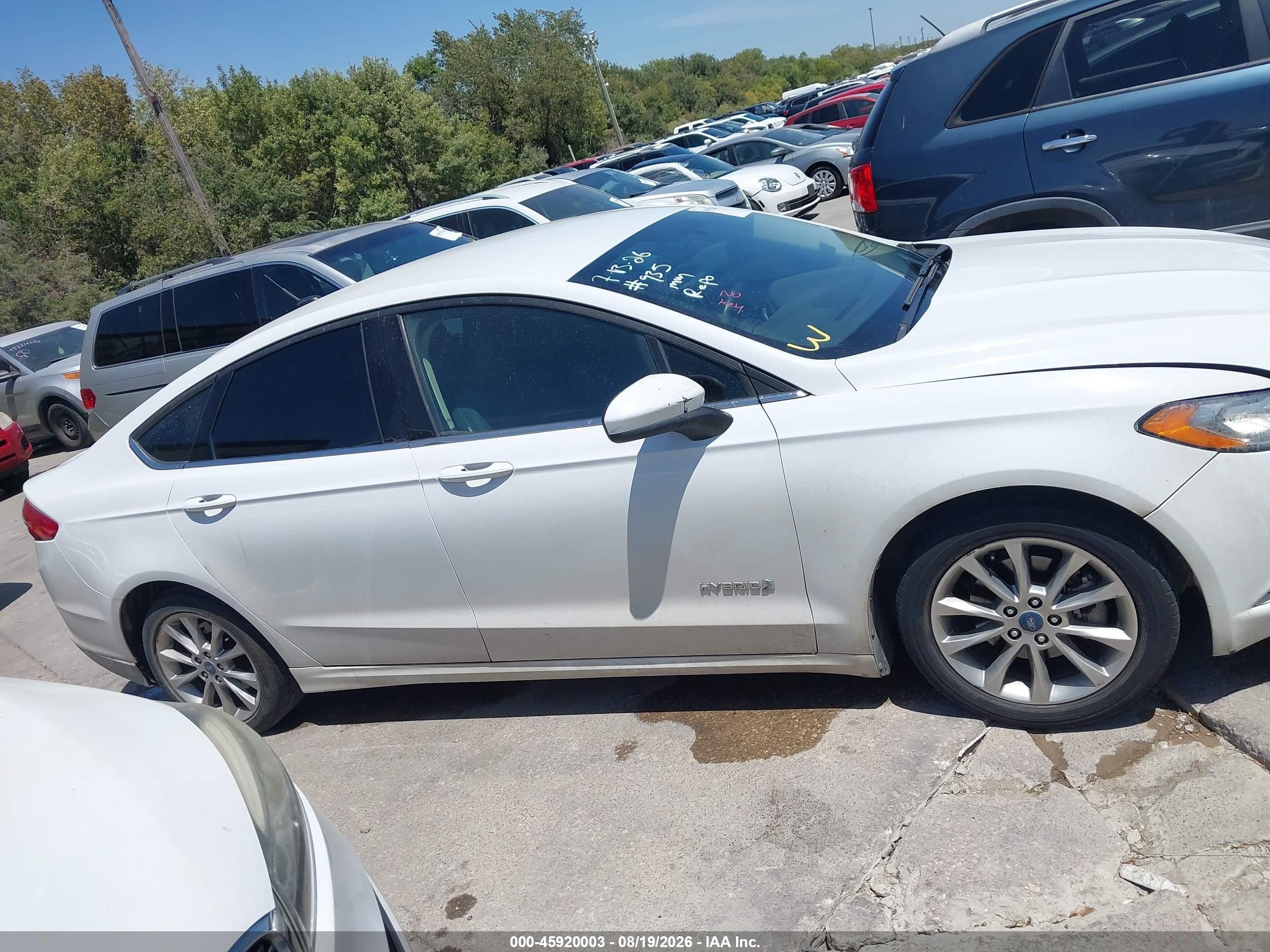 2017 Ford Fusion Hybrid Se White vin: 3FA6P0LU0HR386117