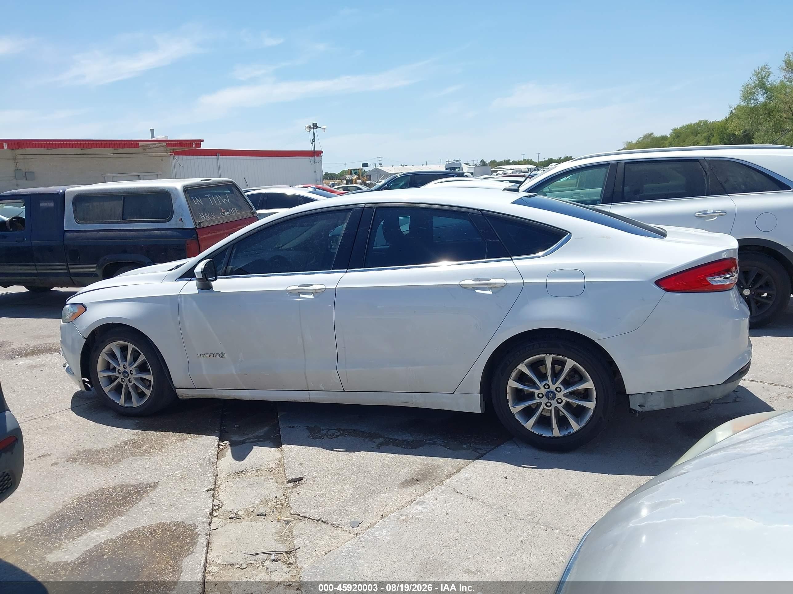 2017 Ford Fusion Hybrid Se White vin: 3FA6P0LU0HR386117