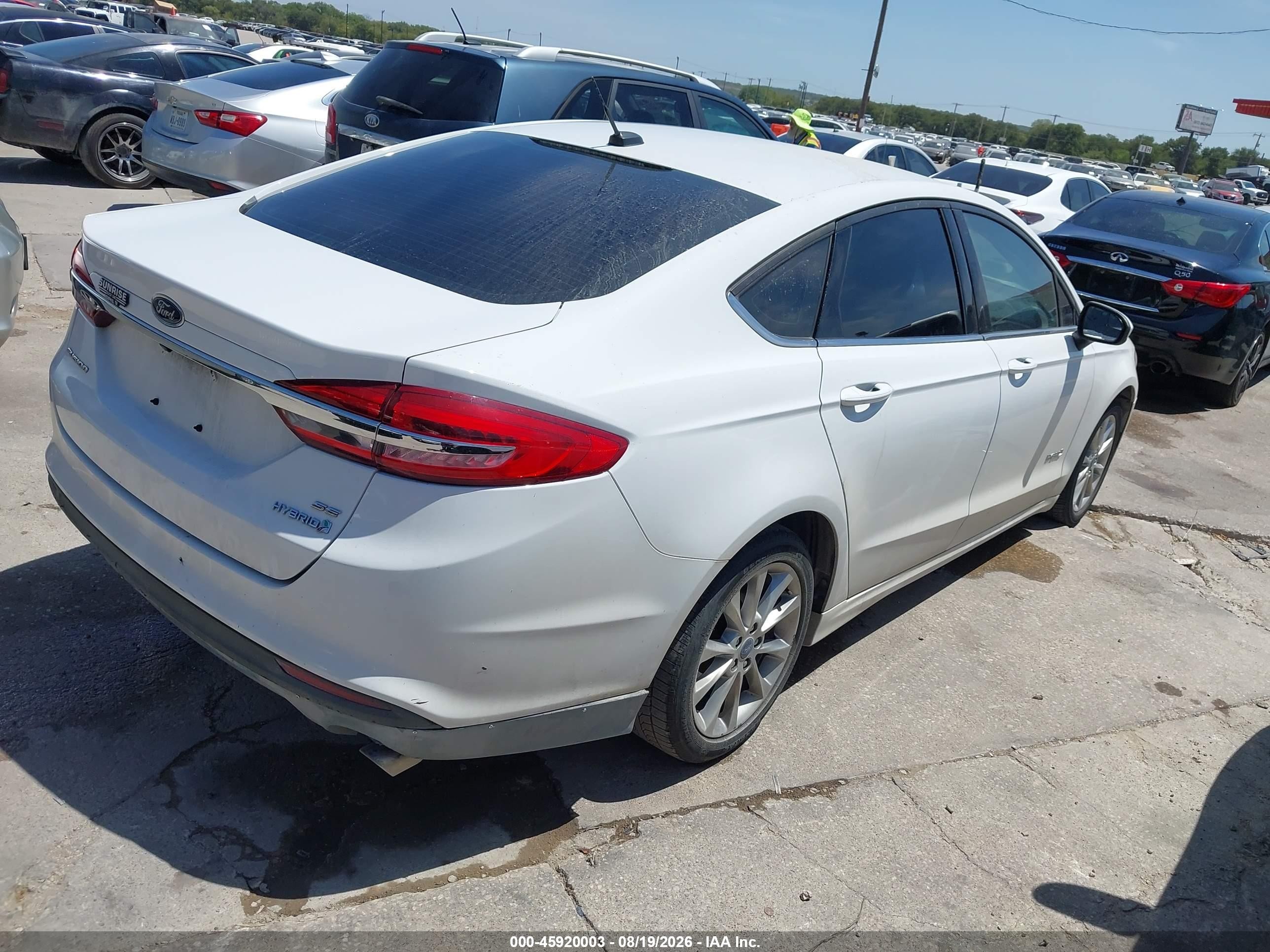2017 Ford Fusion Hybrid Se White vin: 3FA6P0LU0HR386117