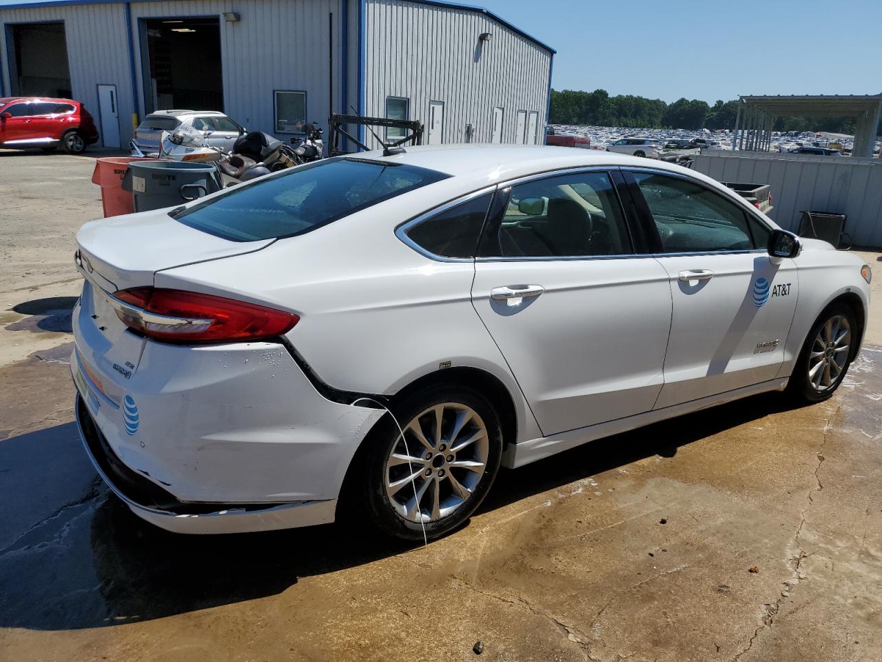 2017 Ford Fusion Se Hybrid White vin: 3FA6P0LU0HR409122 Damage: Rear Bumper, Broken, Replacement Required