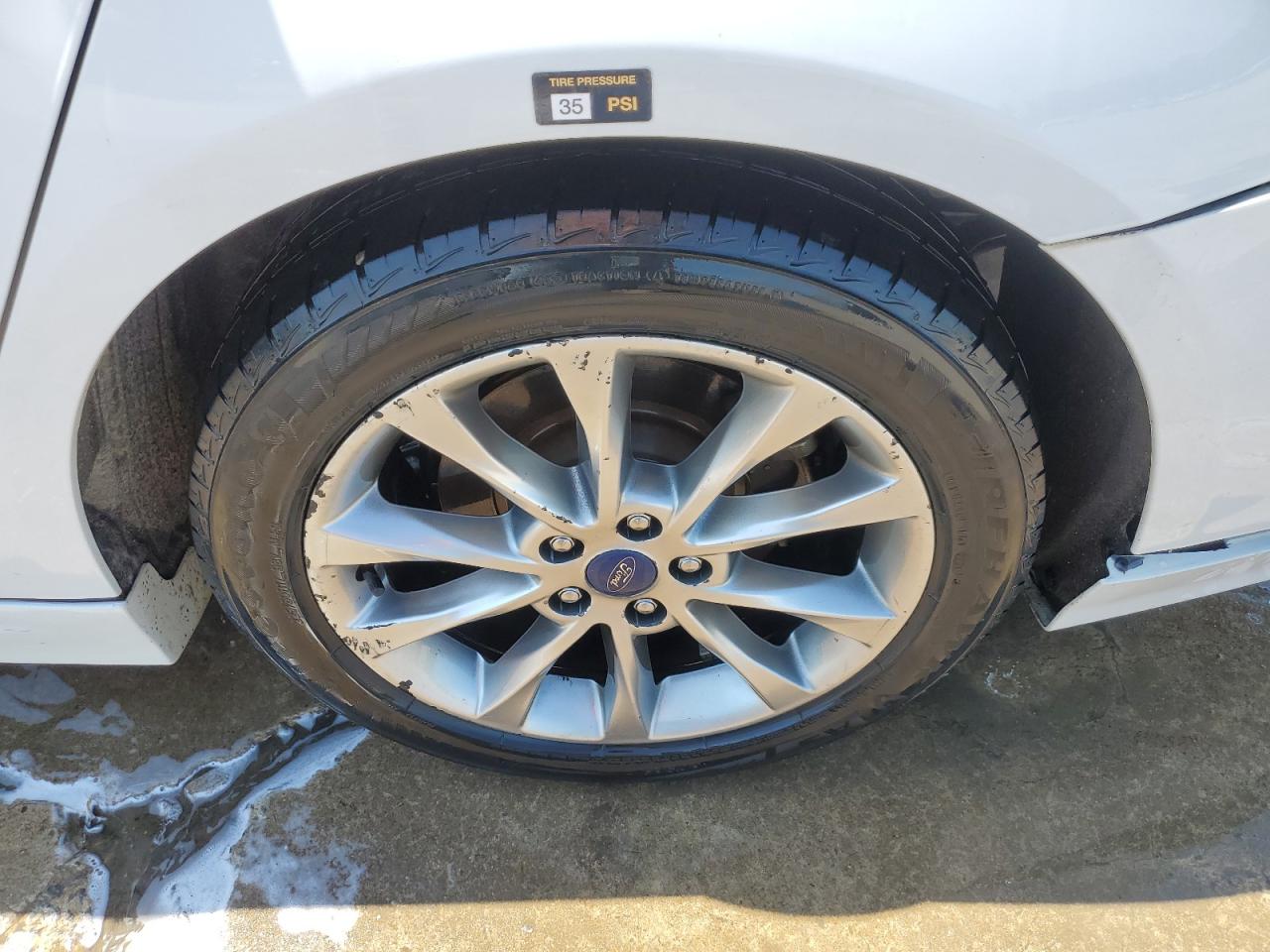 2017 Ford Fusion Se Hybrid White vin: 3FA6P0LU0HR409122 Damage: Left Rear Wheel, Curb Rash, > 12 inches