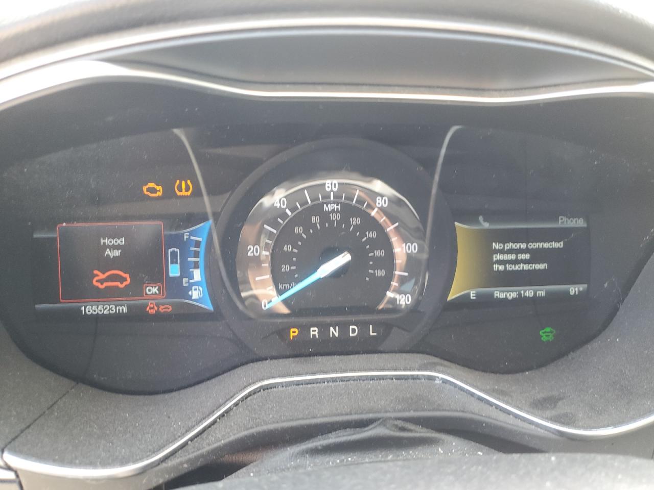 2017 Ford Fusion Se Hybrid White vin: 3FA6P0LU0HR409122 Damage: Warning Light - Engine, On, Unacceptable
