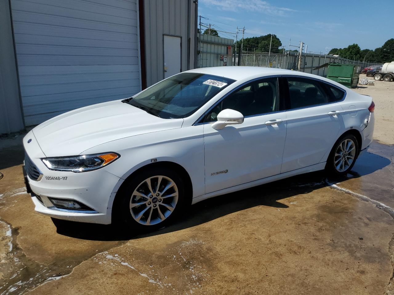 2017 Ford Fusion Se Hybrid White vin: 3FA6P0LU0HR409122 Damage: Front Bumper, Heavy Scratch, > 12 inches