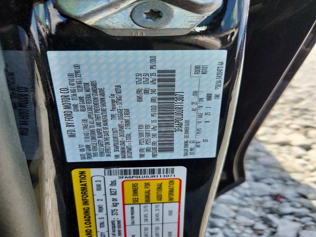 2018 Ford Fusion Se Hybrid Black vin: 3FA6P0LU0JR113071