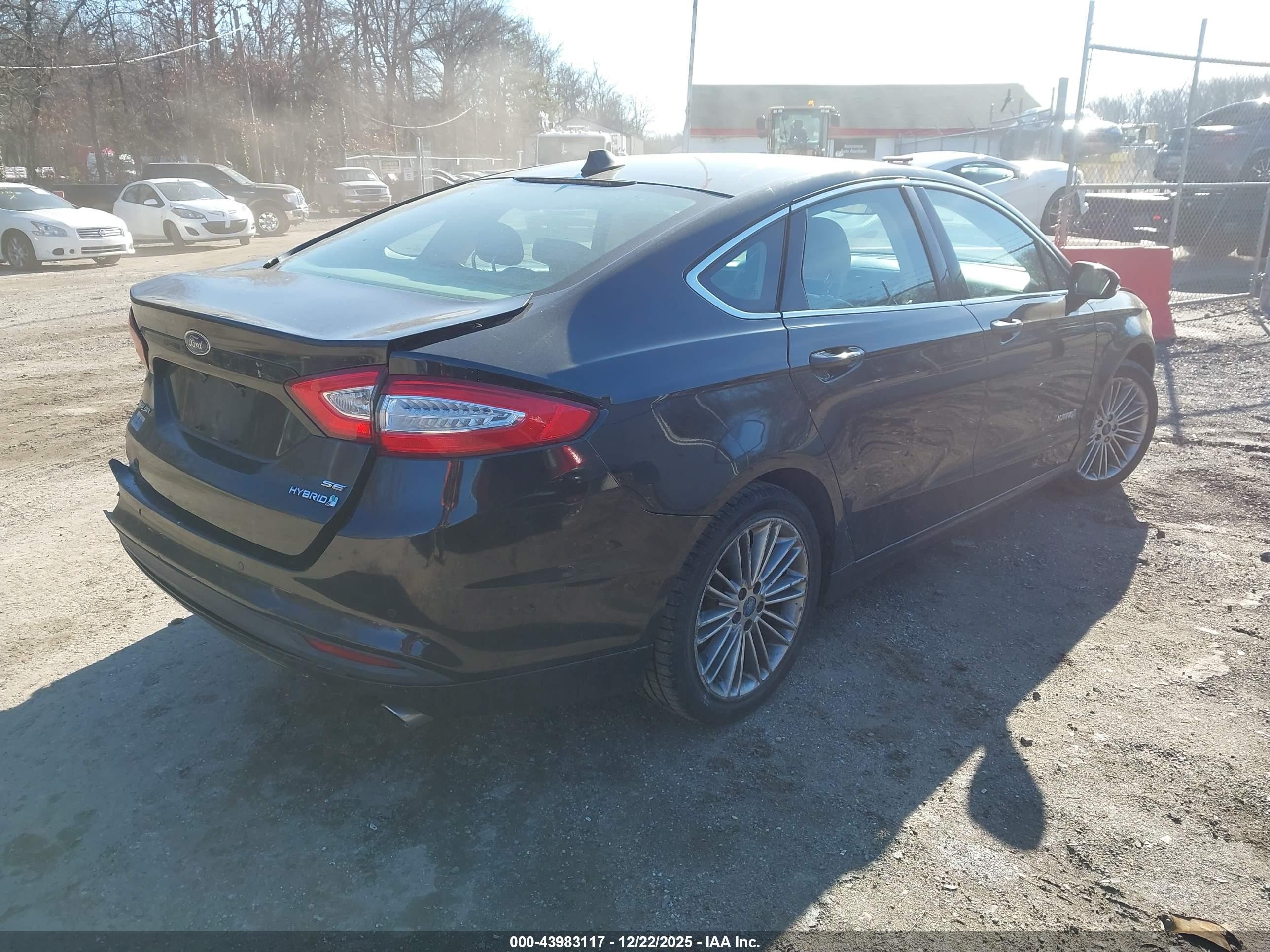 2013 Ford Fusion Hybrid Se Black vin: 3FA6P0LU1DR167869