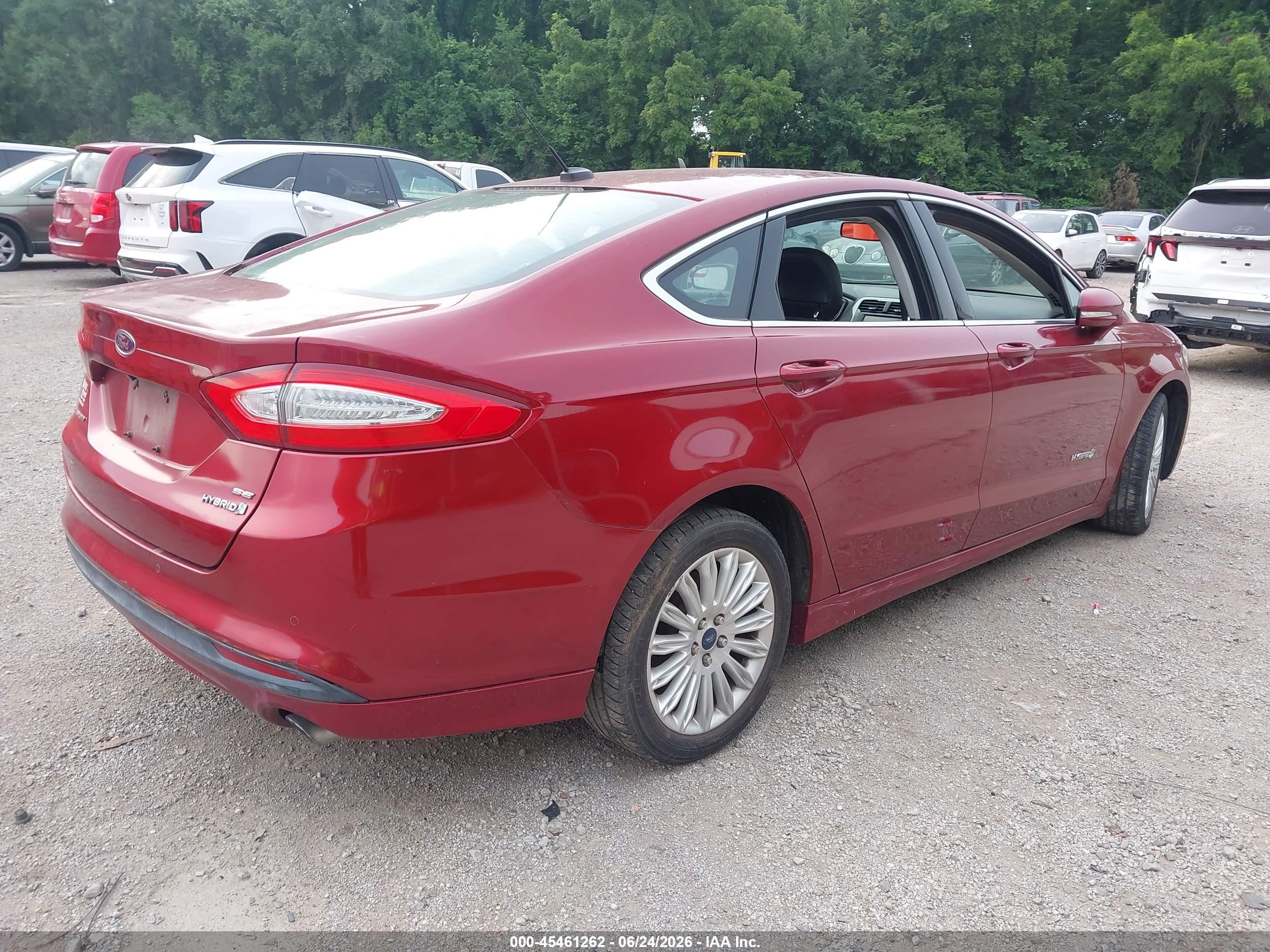 2013 Ford Fusion Hybrid Se Red vin: 3FA6P0LU1DR192531