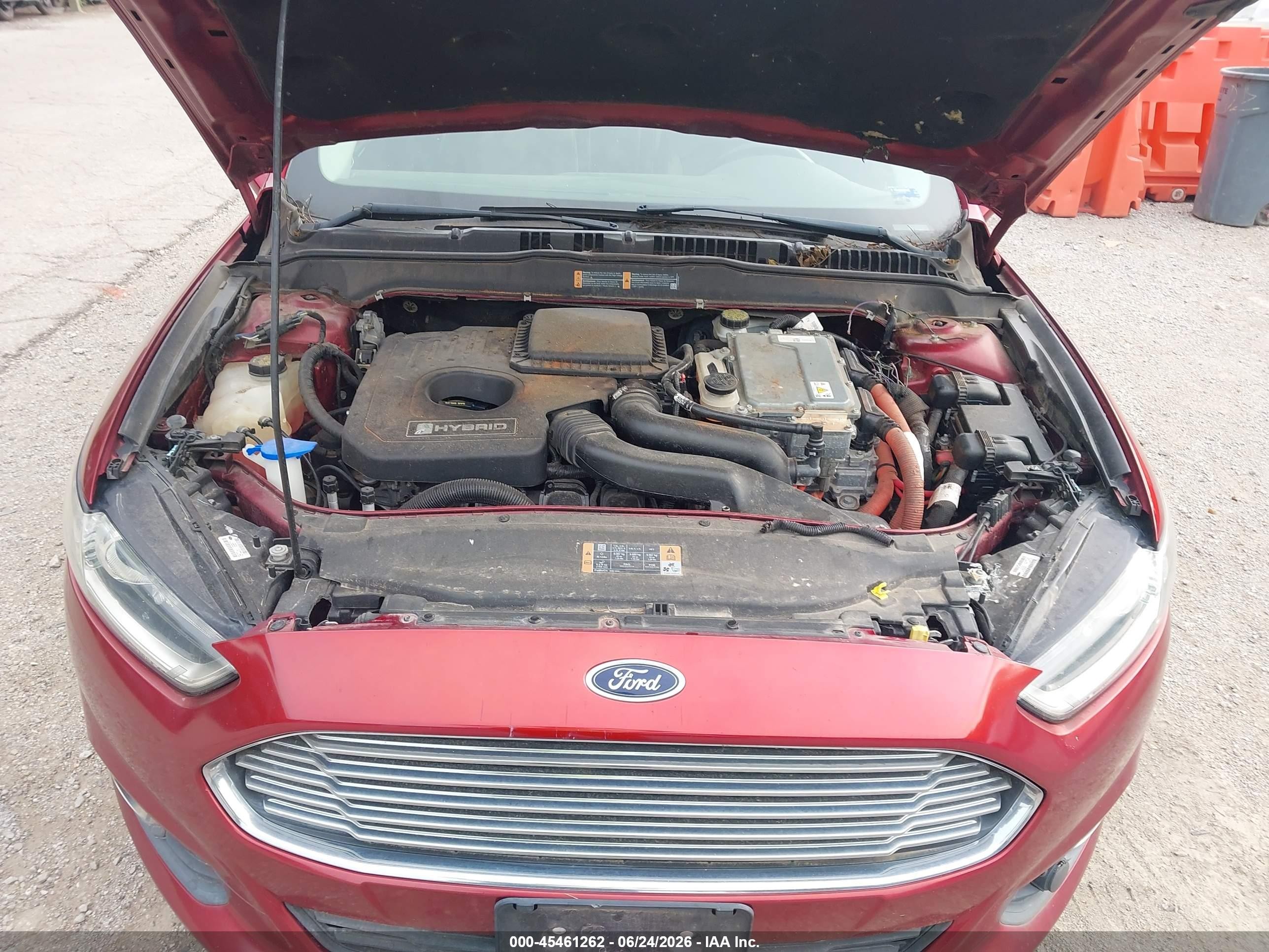 2013 Ford Fusion Hybrid Se Red vin: 3FA6P0LU1DR192531