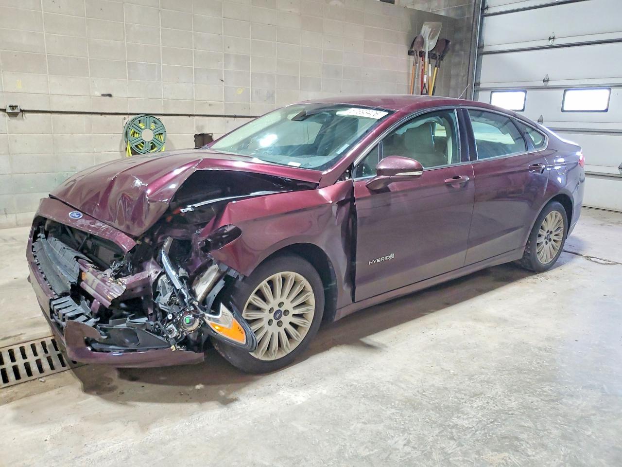 2013 Ford Fusion Se Hybrid Burgundy vin: 3FA6P0LU1DR235068