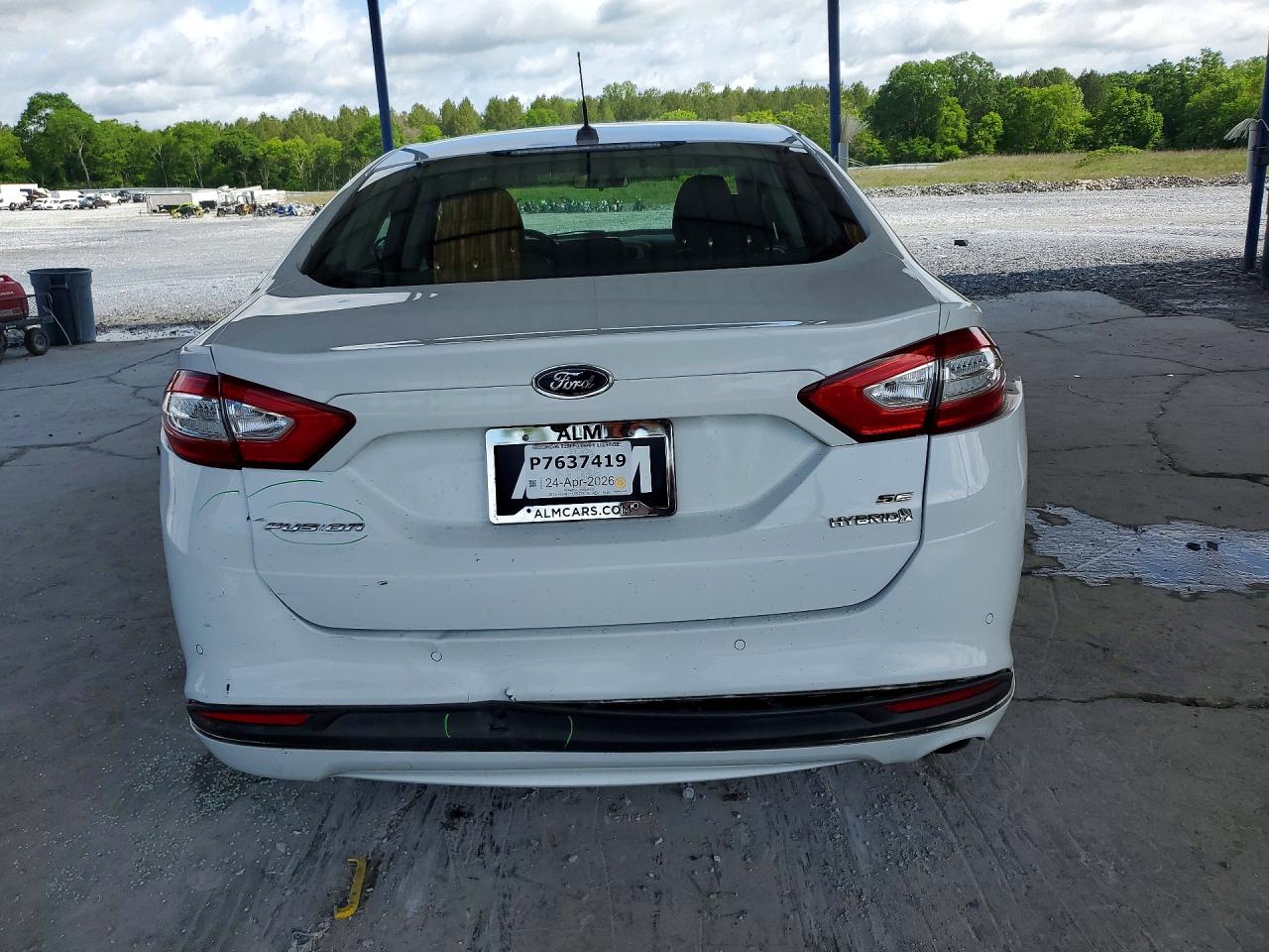 2013 Ford Fusion Se Hybrid White vin: 3FA6P0LU1DR237208
