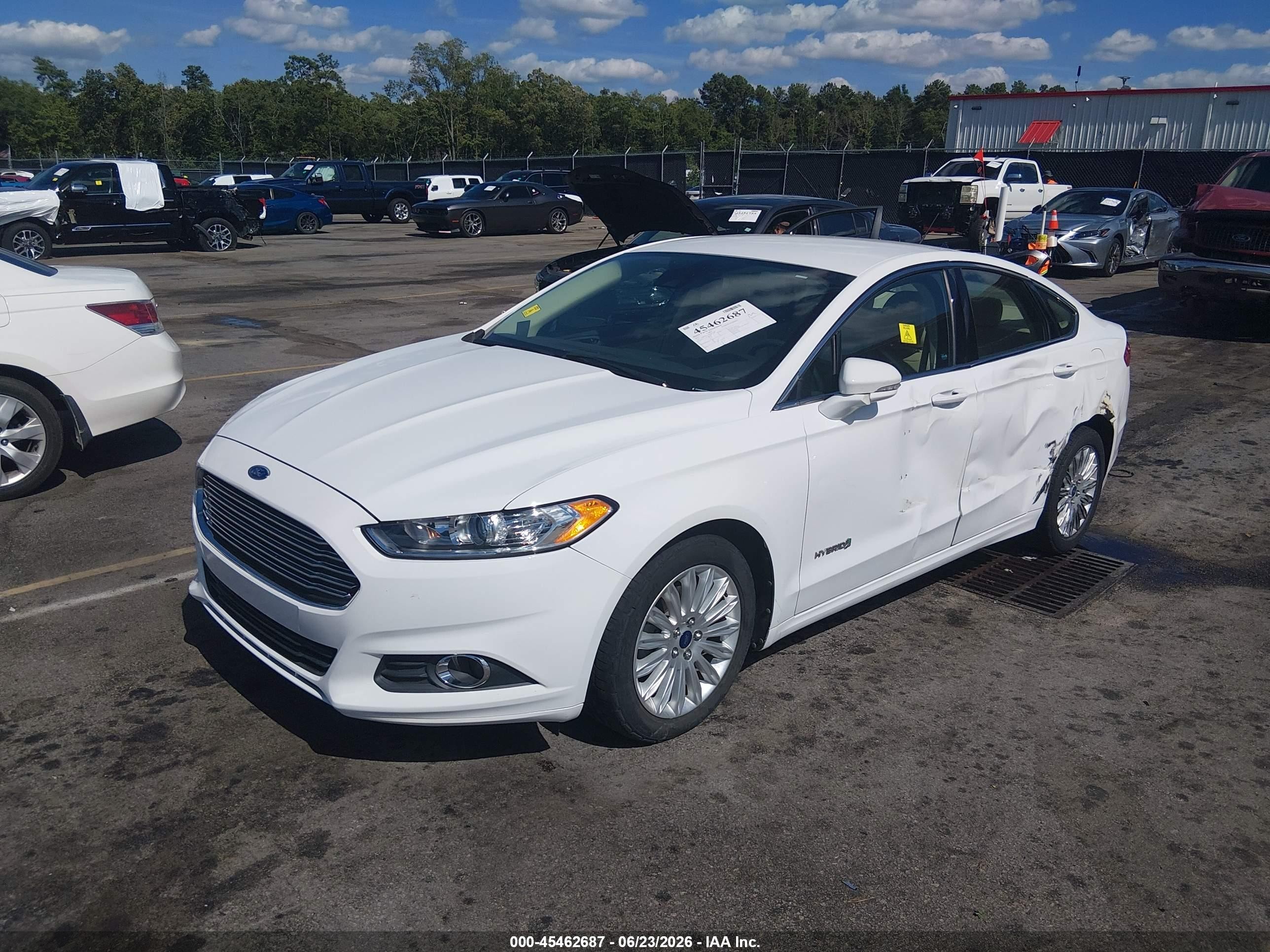 2013 Ford Fusion Hybrid Se White vin: 3FA6P0LU1DR271228