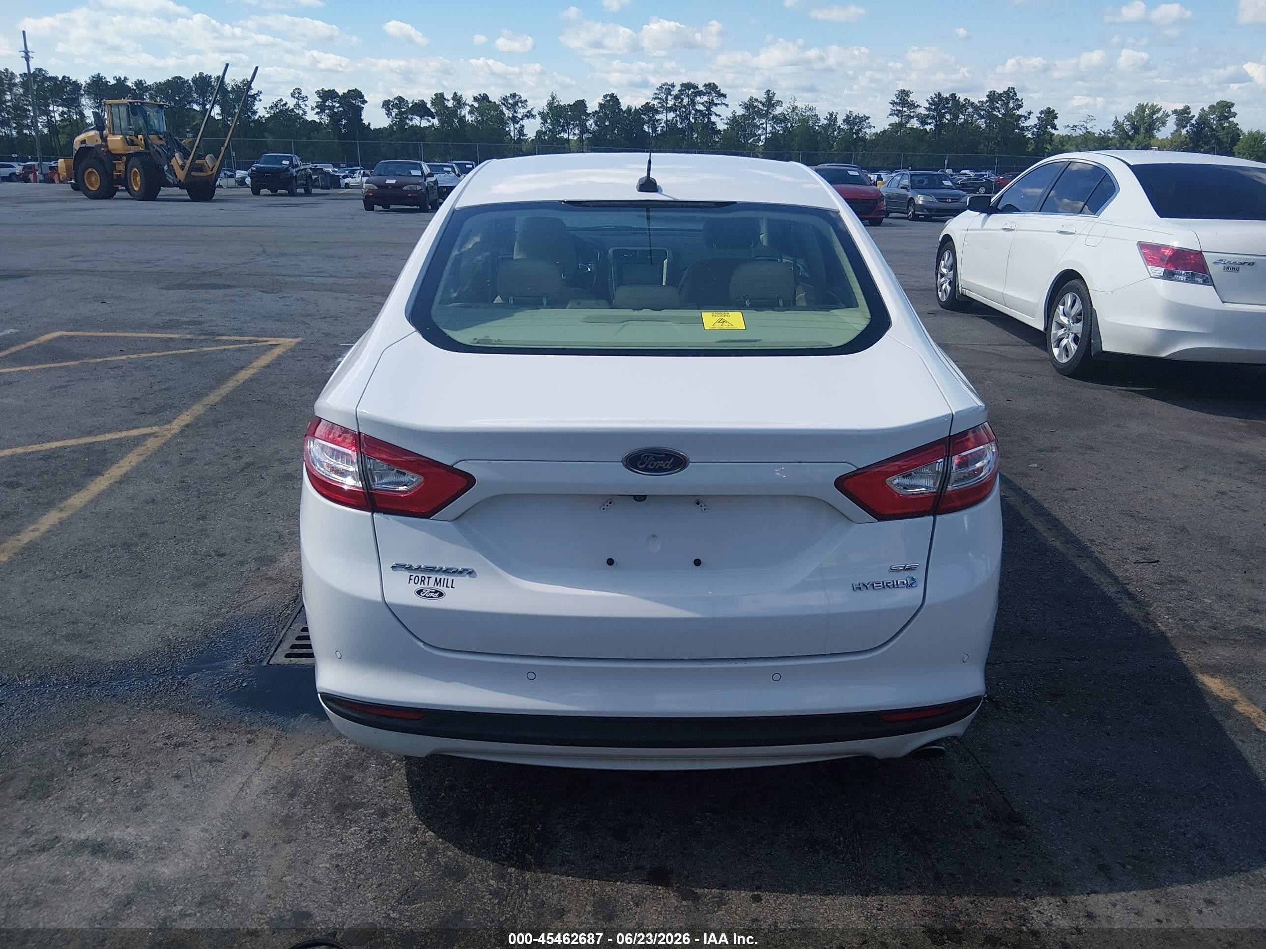 2013 Ford Fusion Hybrid Se White vin: 3FA6P0LU1DR271228
