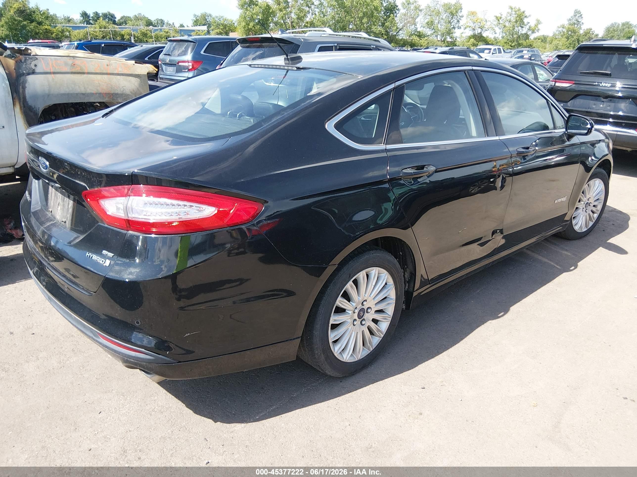 2013 Ford Fusion Hybrid Se Black vin: 3FA6P0LU1DR318757
