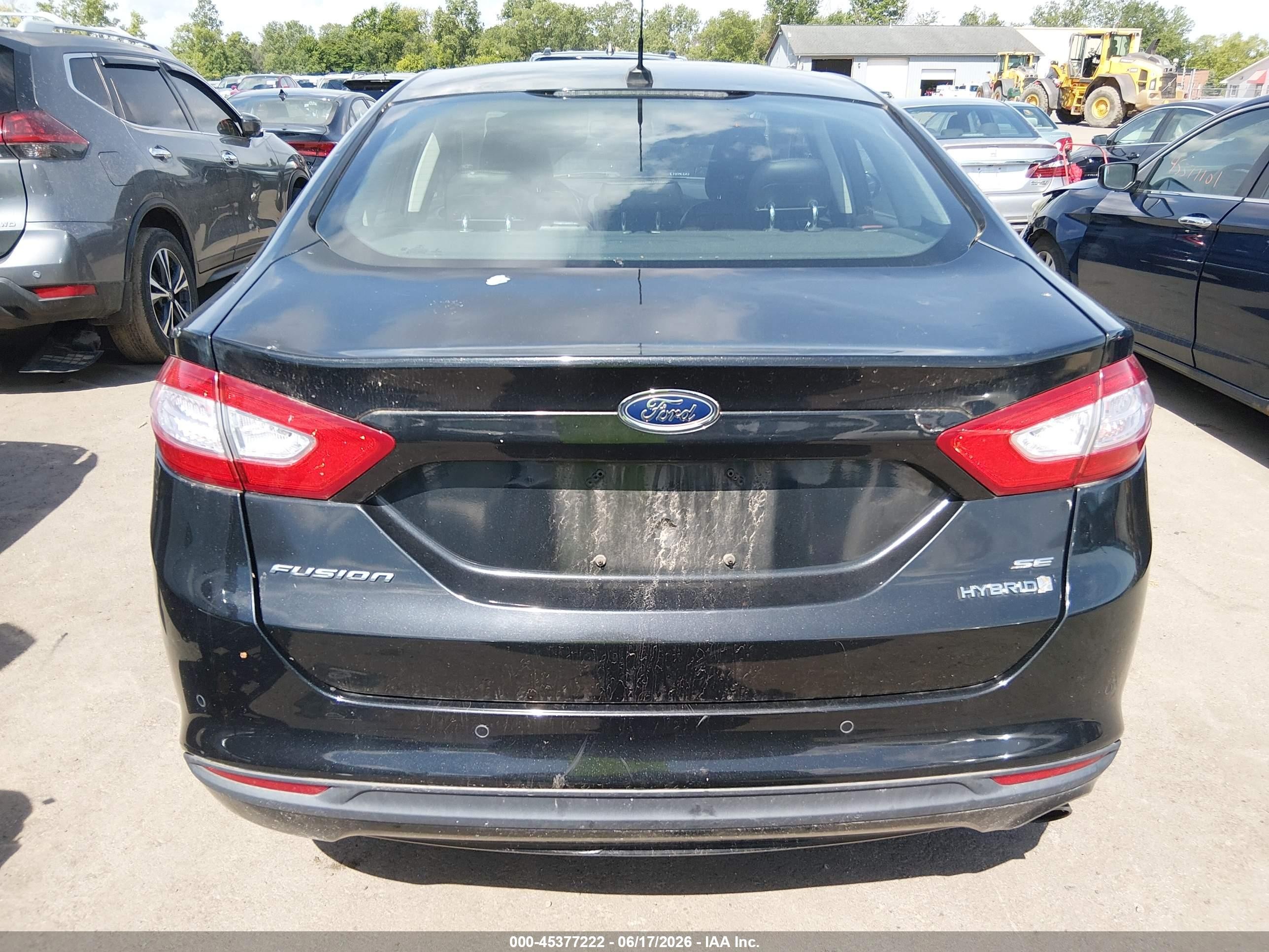 2013 Ford Fusion Hybrid Se Black vin: 3FA6P0LU1DR318757