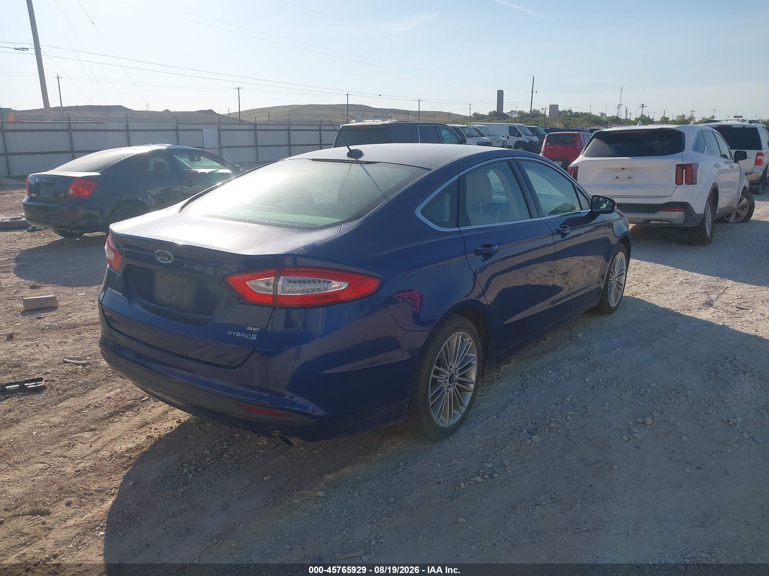 2014 Ford Fusion Hybrid Se Blue vin: 3FA6P0LU1ER128684