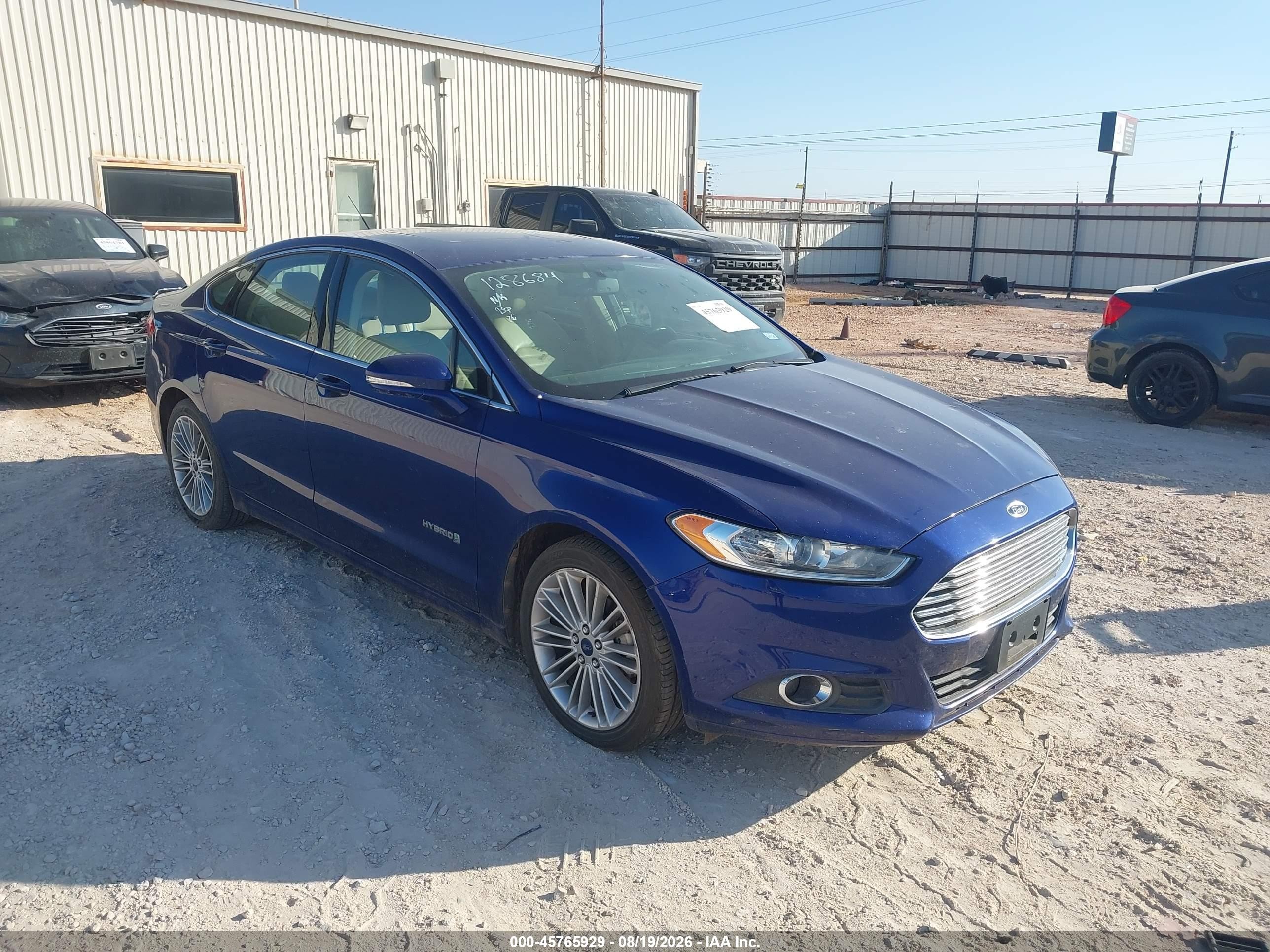 2014 Ford Fusion Hybrid Se Blue vin: 3FA6P0LU1ER128684