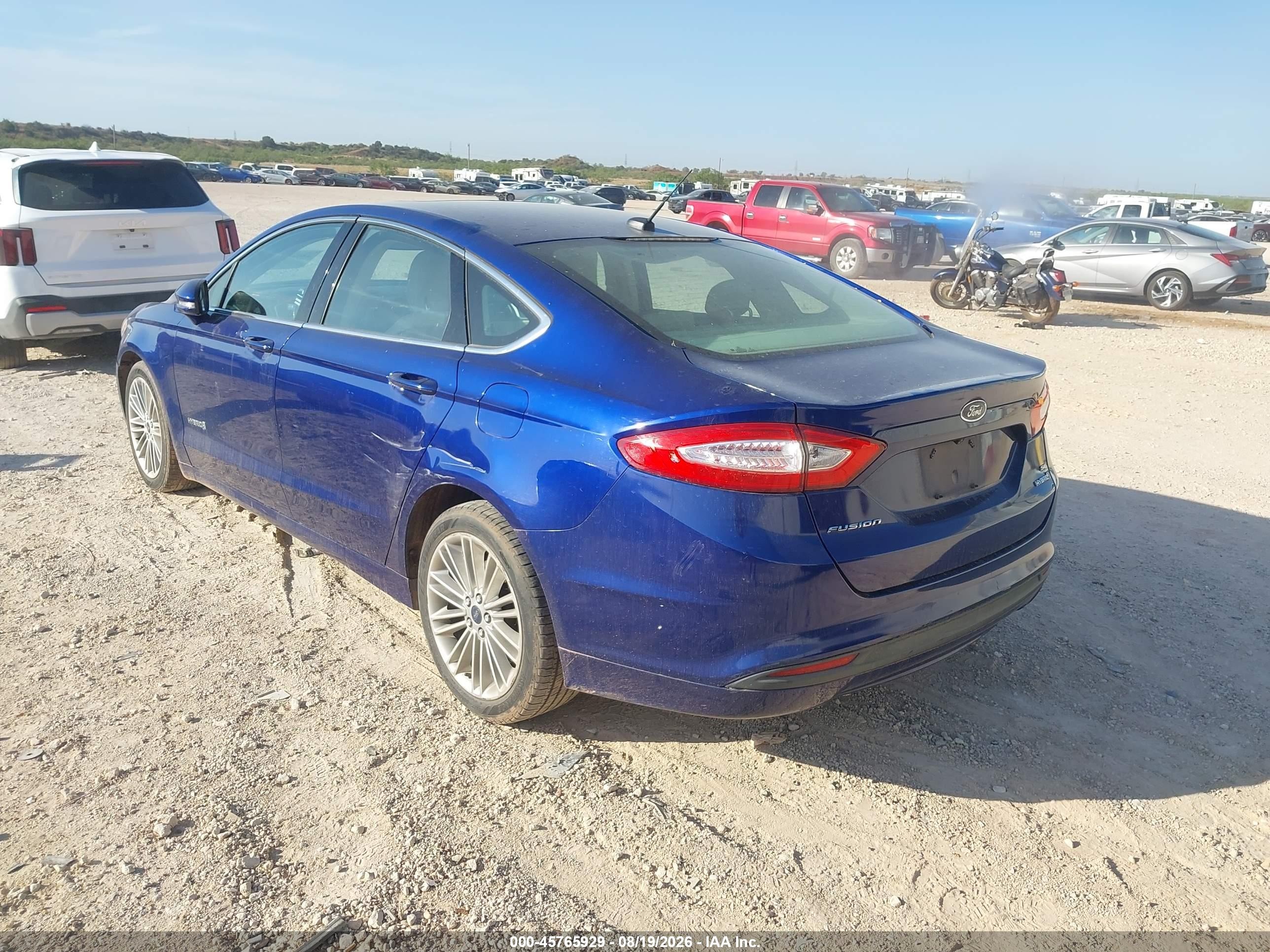 2014 Ford Fusion Hybrid Se Blue vin: 3FA6P0LU1ER128684