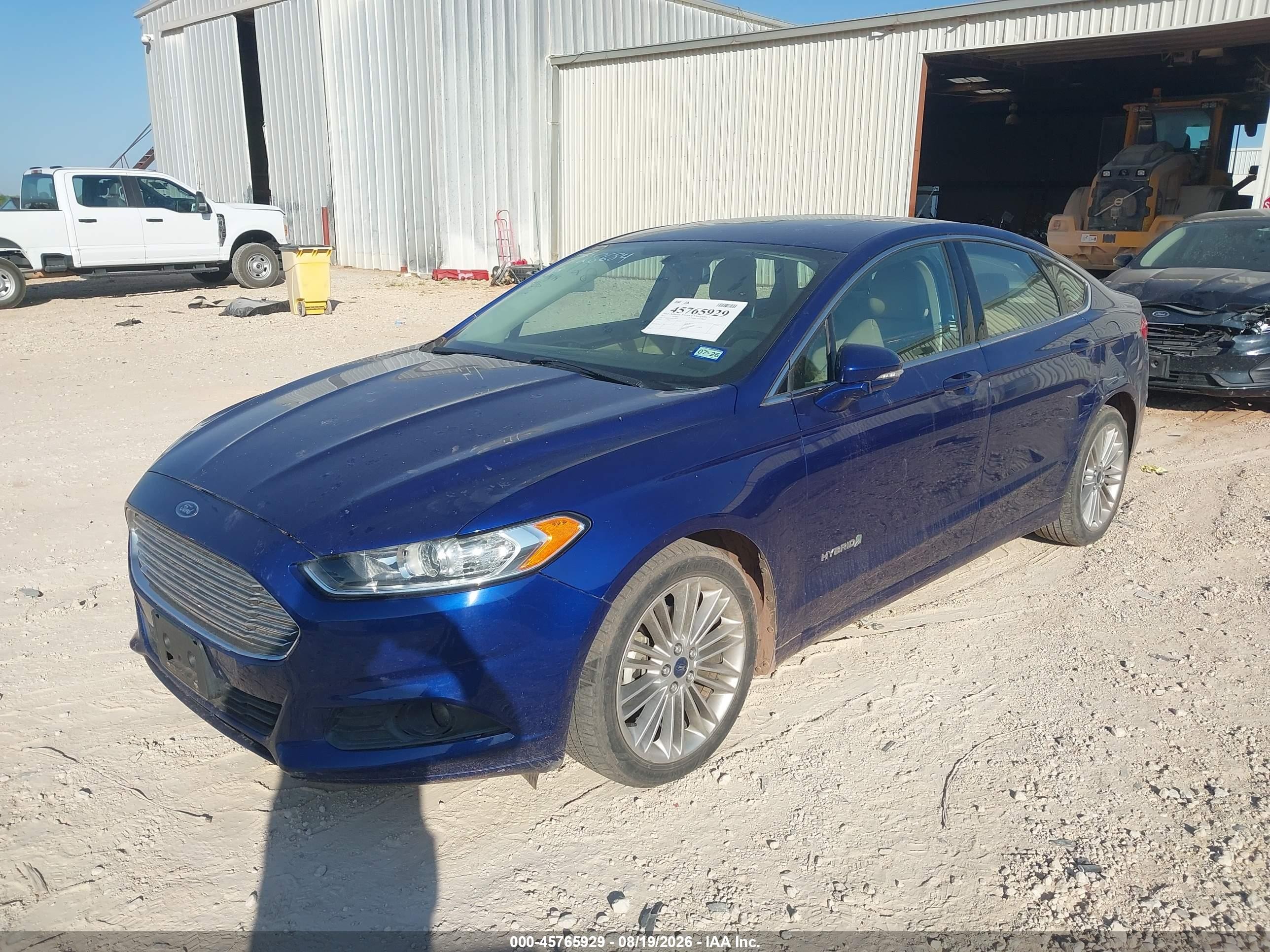2014 Ford Fusion Hybrid Se Blue vin: 3FA6P0LU1ER128684