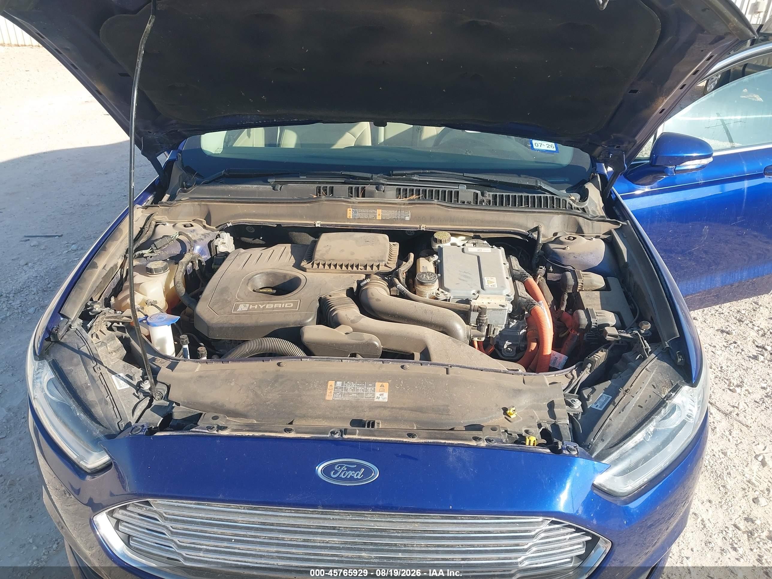 2014 Ford Fusion Hybrid Se Blue vin: 3FA6P0LU1ER128684