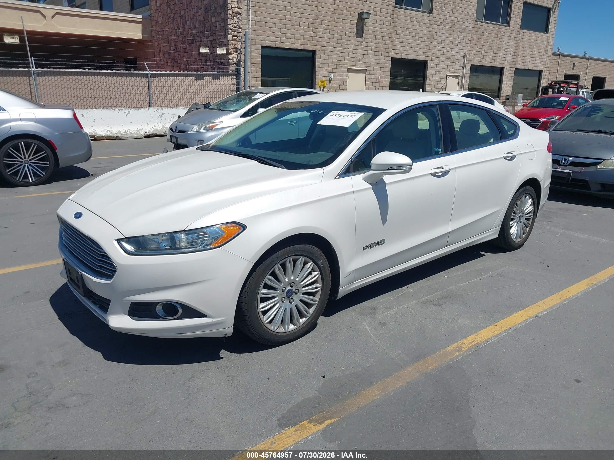 2014 Ford Fusion Hybrid Se White vin: 3FA6P0LU1ER169896