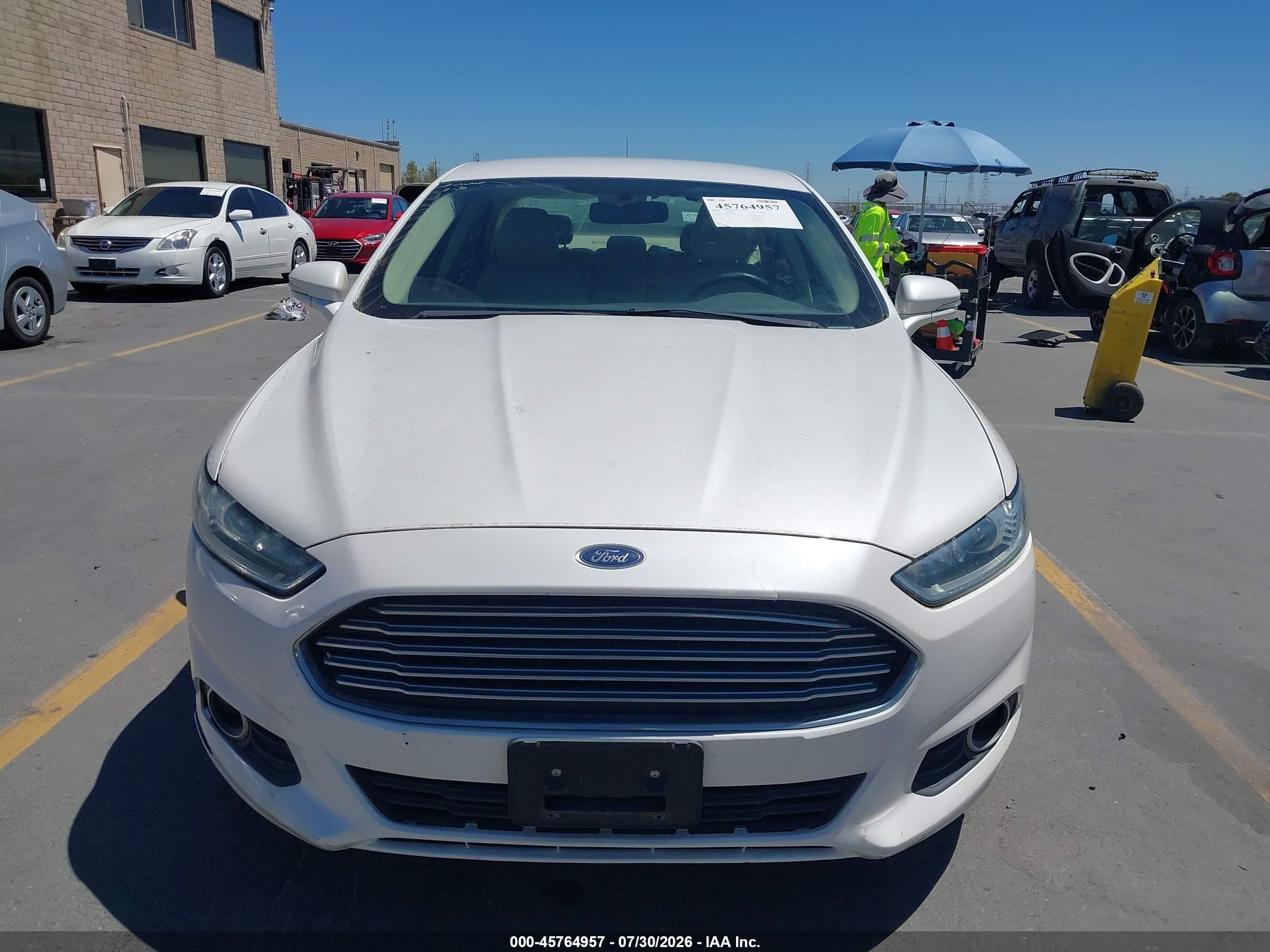 2014 Ford Fusion Hybrid Se White vin: 3FA6P0LU1ER169896