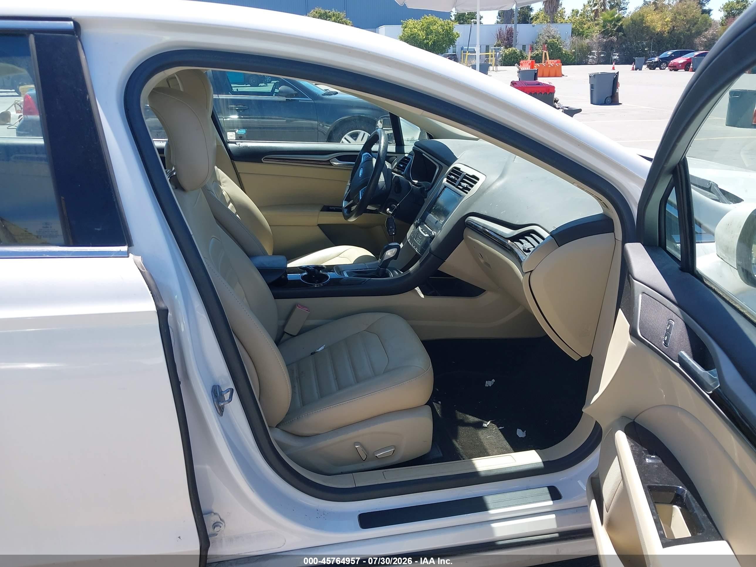 2014 Ford Fusion Hybrid Se White vin: 3FA6P0LU1ER169896
