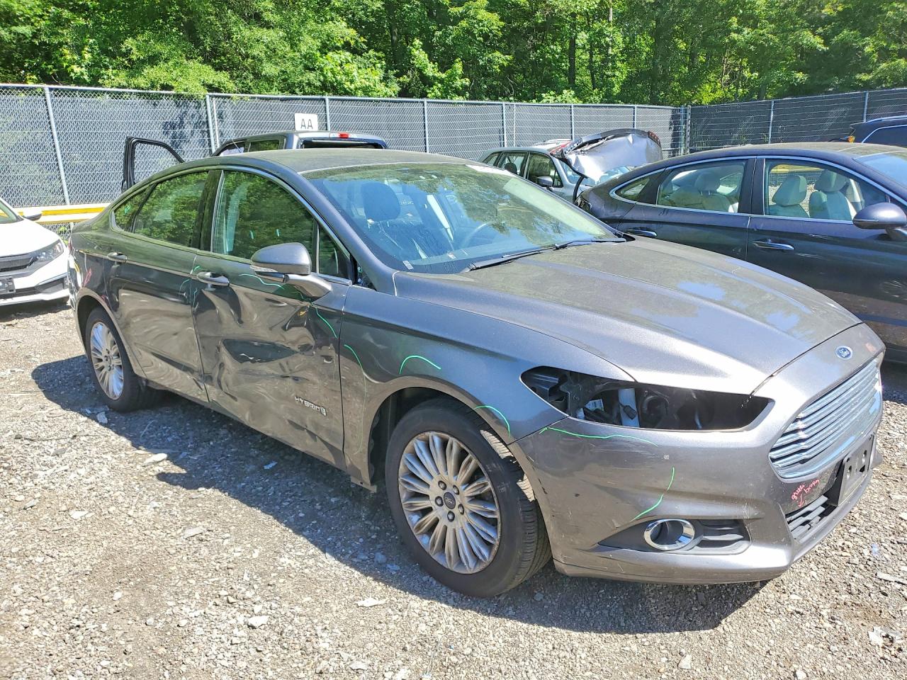 2014 Ford Fusion Se Hybrid Gray vin: 3FA6P0LU1ER174077