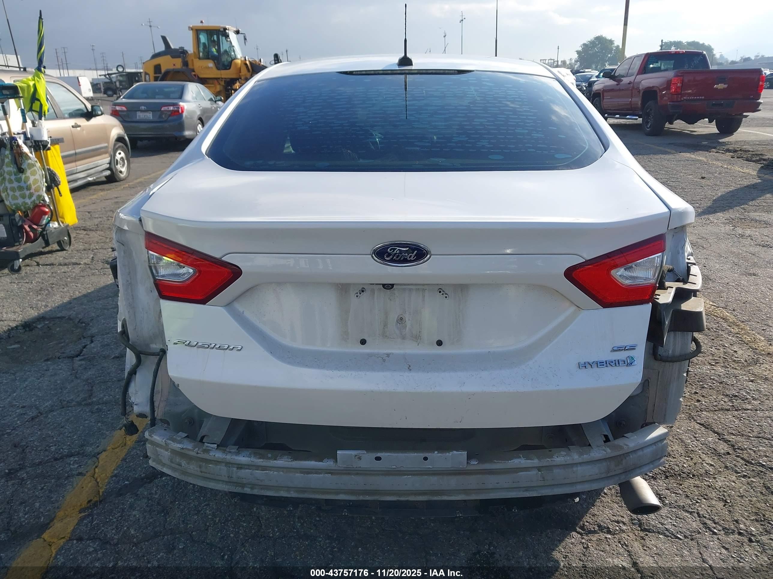2014 Ford Fusion Hybrid Se White vin: 3FA6P0LU1ER234651