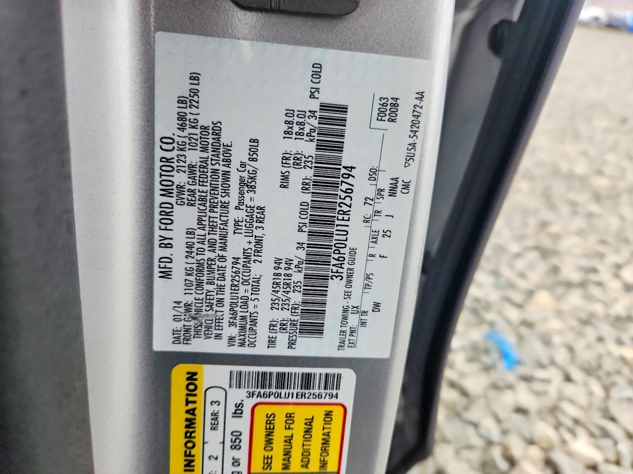 2014 Ford Fusion Se Hybrid Silver vin: 3FA6P0LU1ER256794
