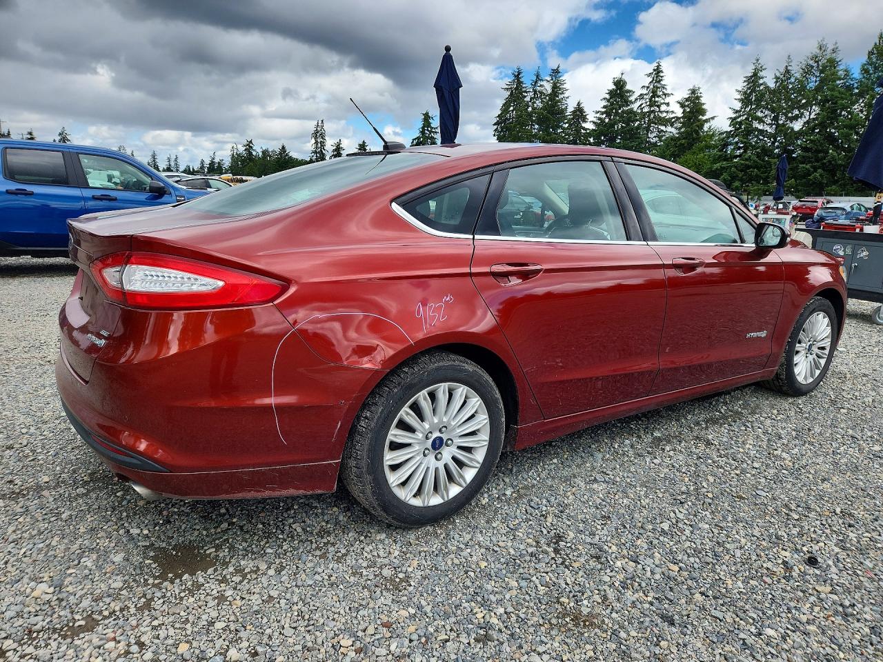 2014 Ford Fusion Se Hybrid Burgundy vin: 3FA6P0LU1ER271750