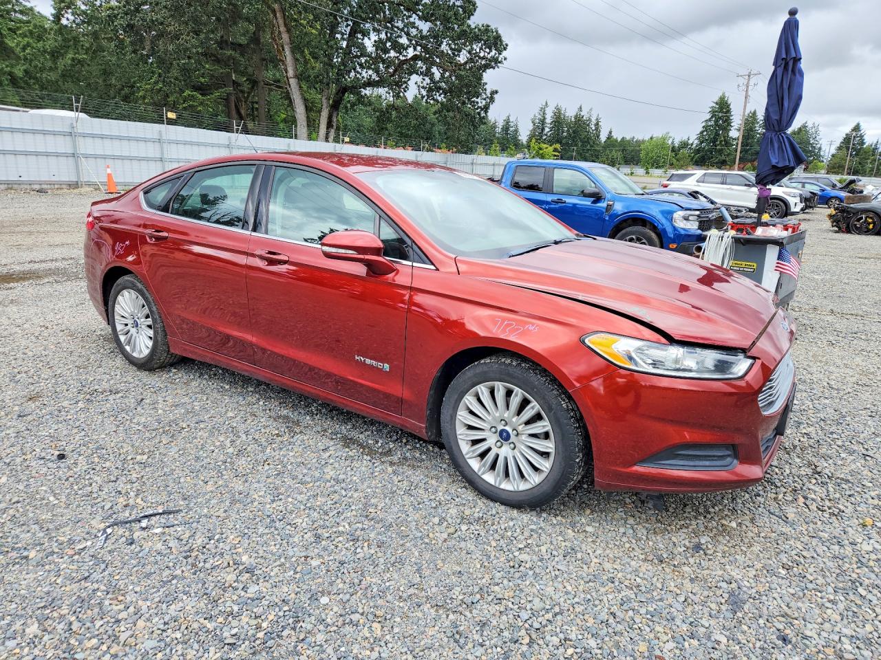 2014 Ford Fusion Se Hybrid Burgundy vin: 3FA6P0LU1ER271750