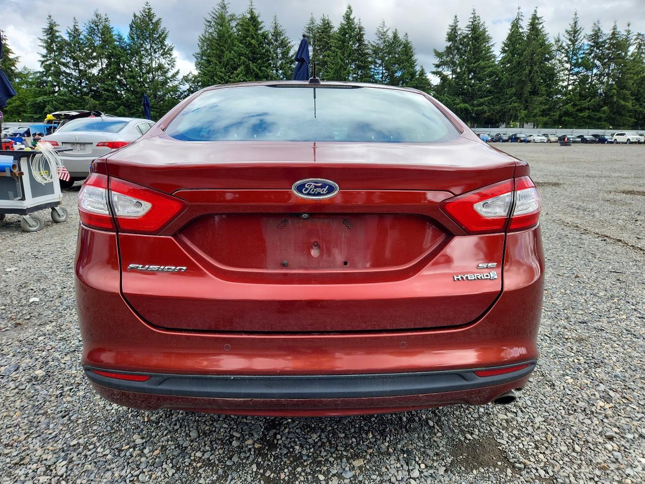 2014 Ford Fusion Se Hybrid Burgundy vin: 3FA6P0LU1ER271750