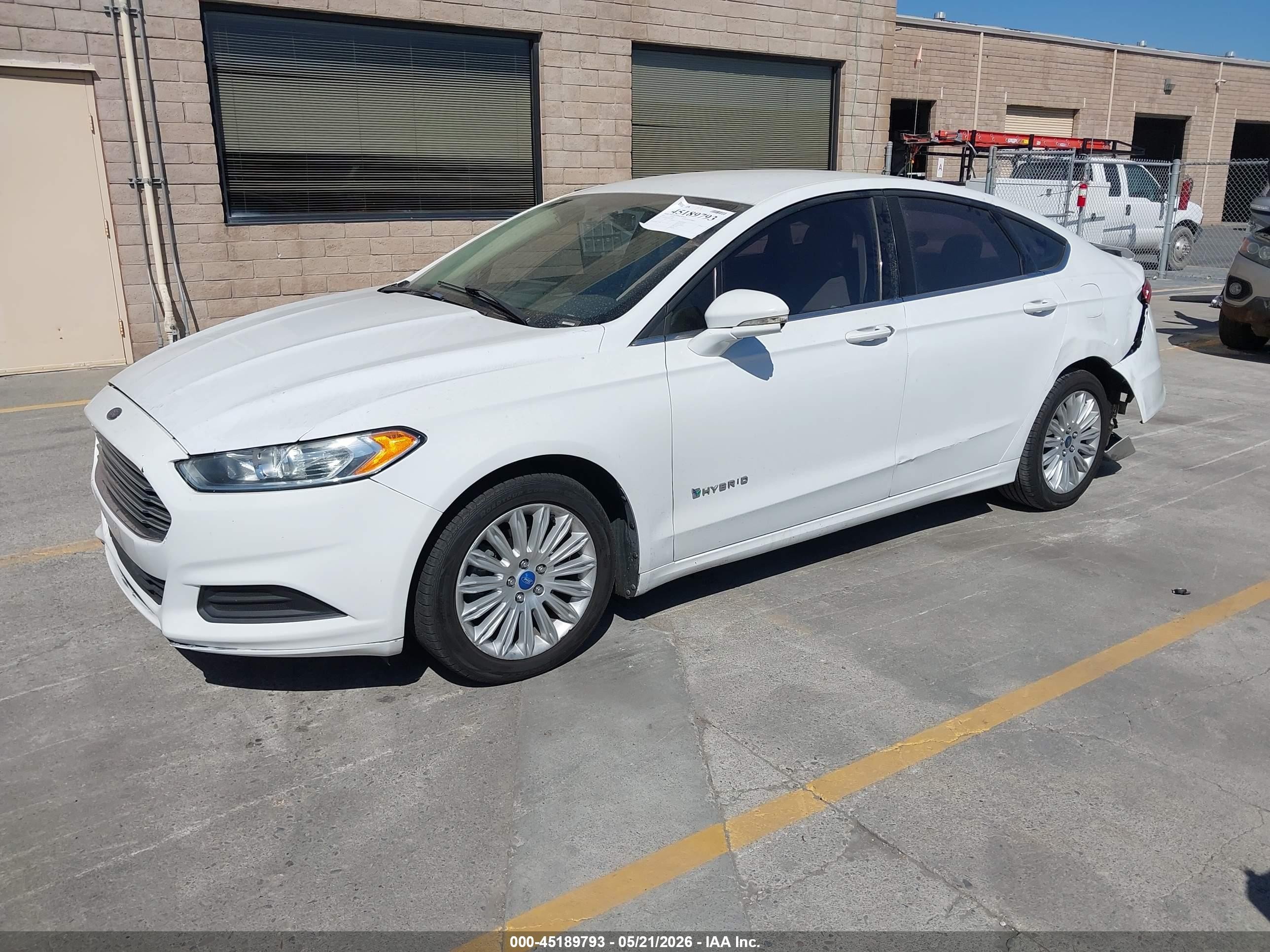 2014 Ford Fusion Hybrid Se White vin: 3FA6P0LU1ER319621